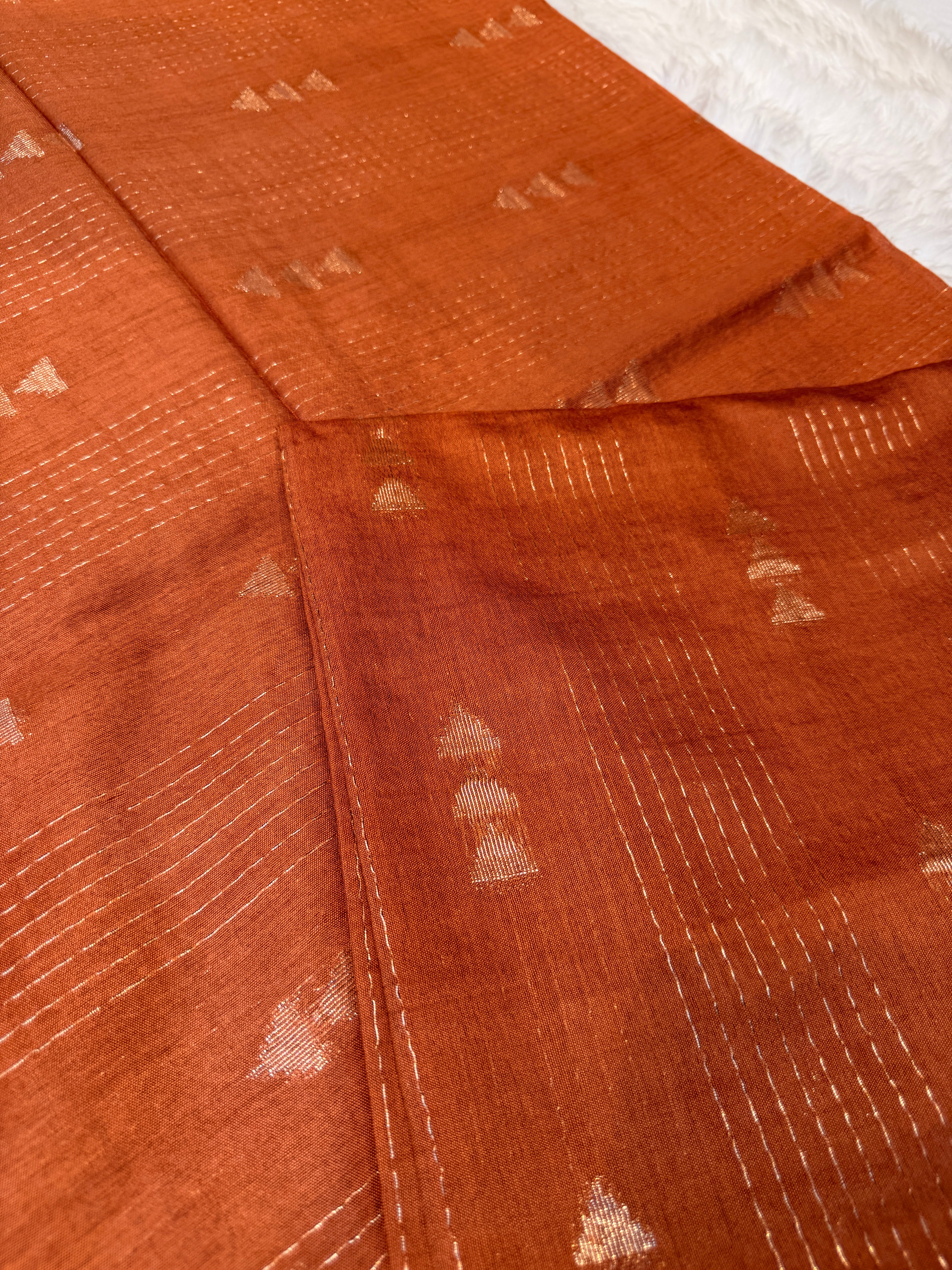 Soft Bengal Cotton-Rust Orange