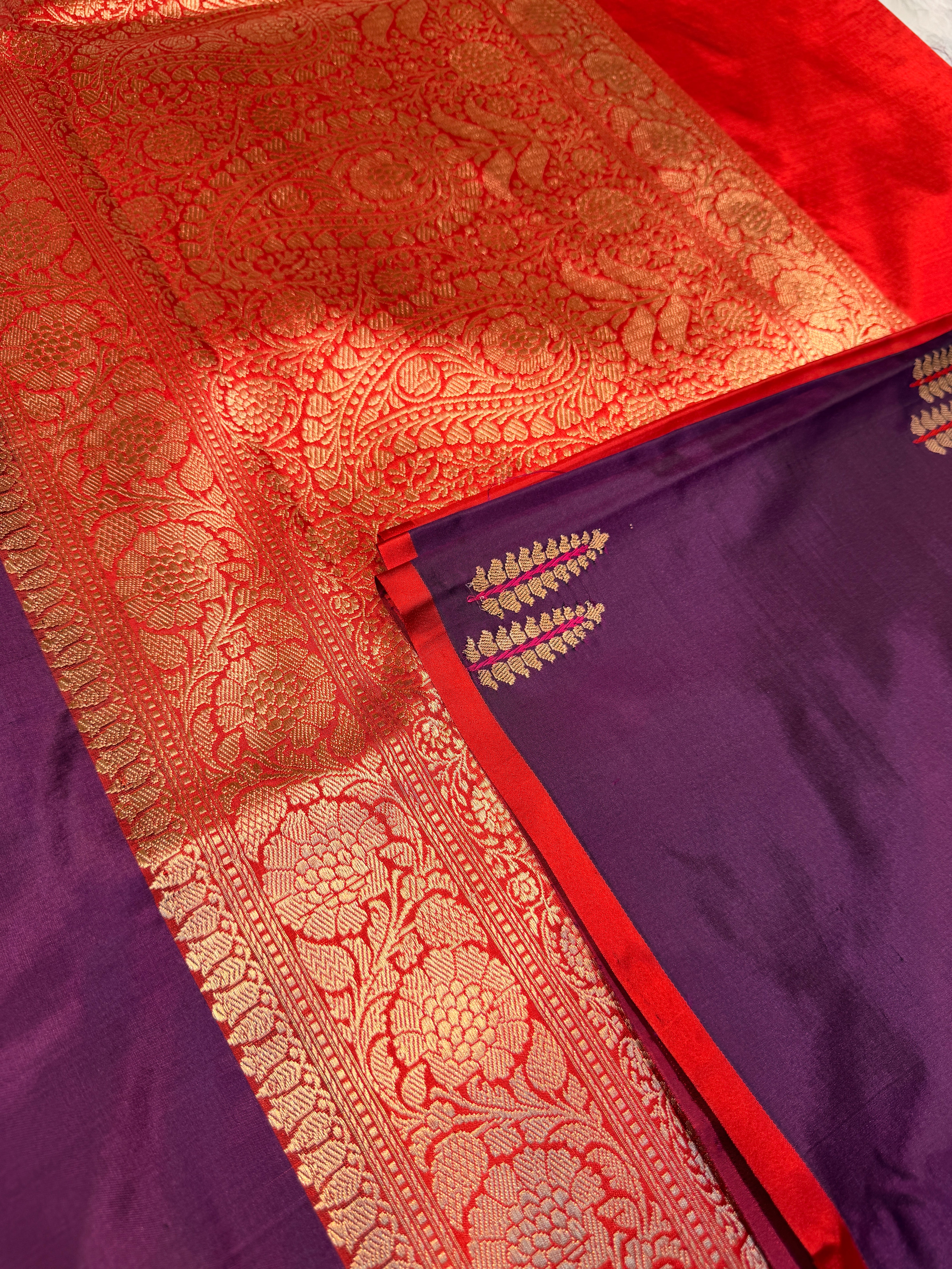 Pure Banarasi Designer Saree- Purple