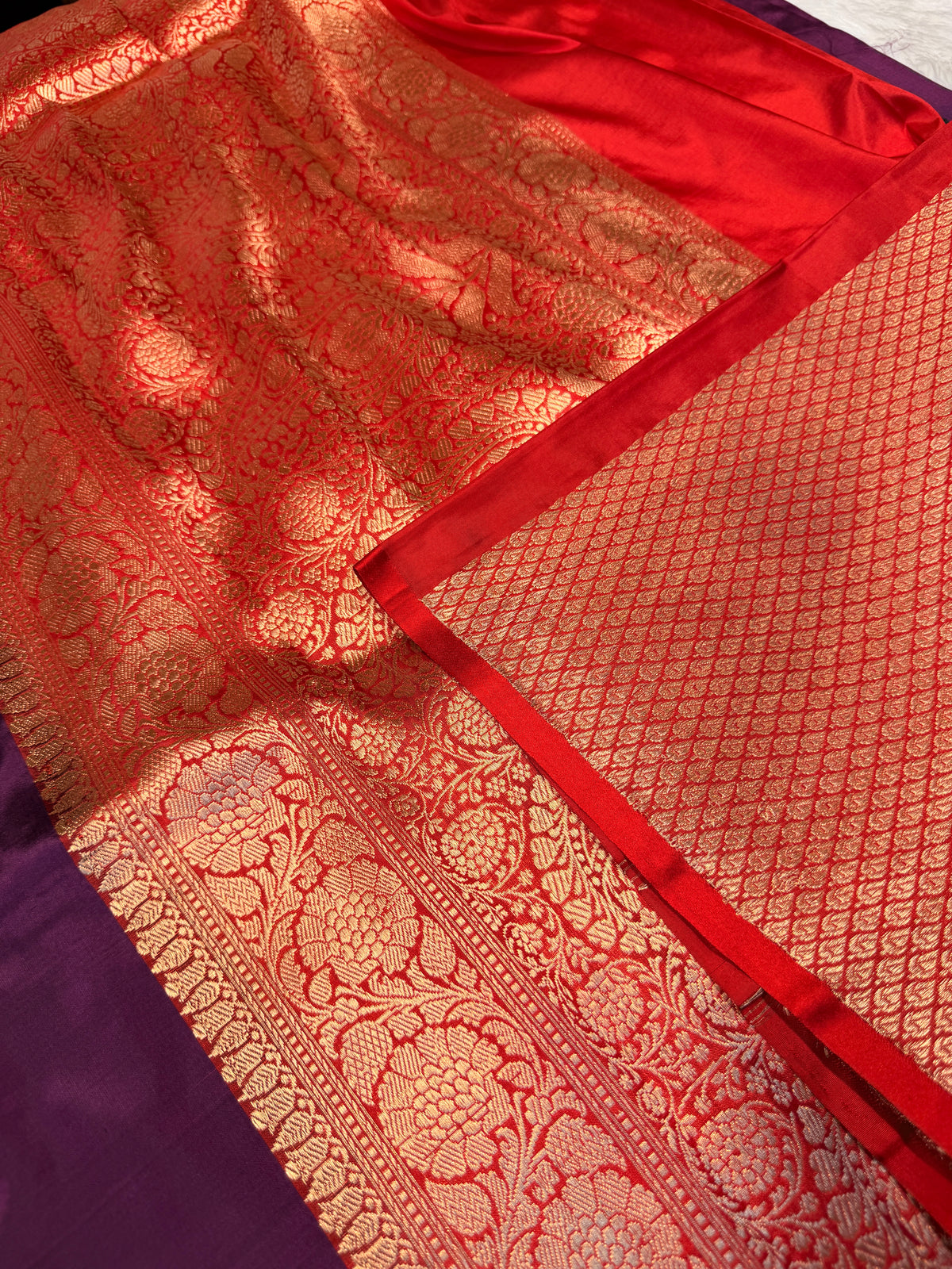 Pure Banarasi Designer Saree- Purple
