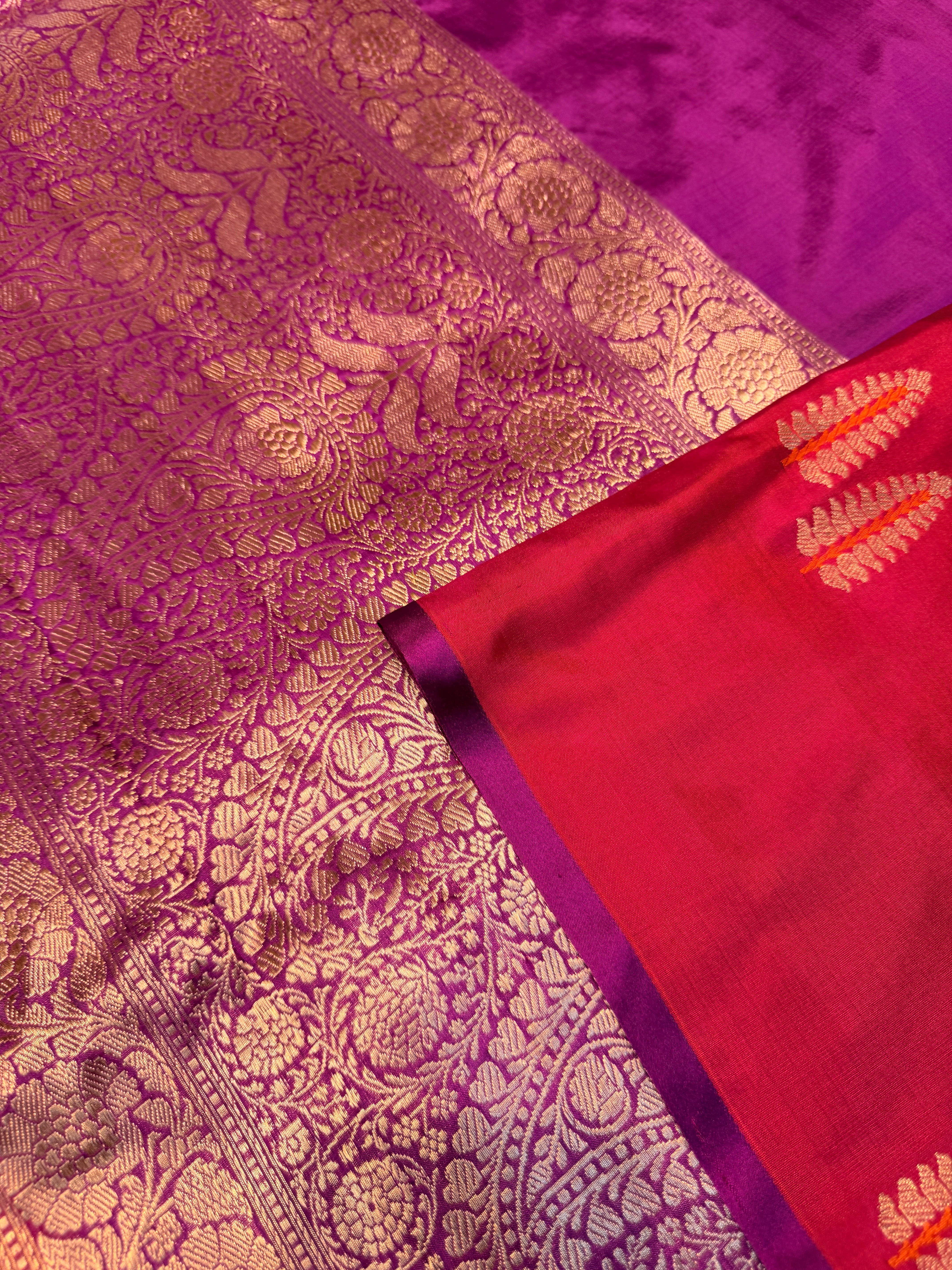 Pure Banarasi Designer Saree- Reddish Pink