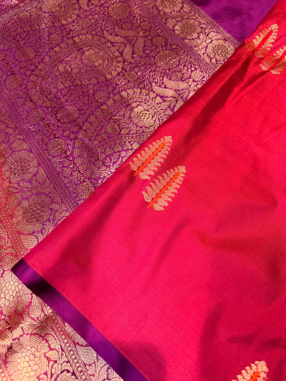 Pure Banarasi Designer Saree- Reddish Pink
