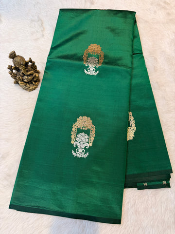 Pure Banrasi Designer Silk - Green