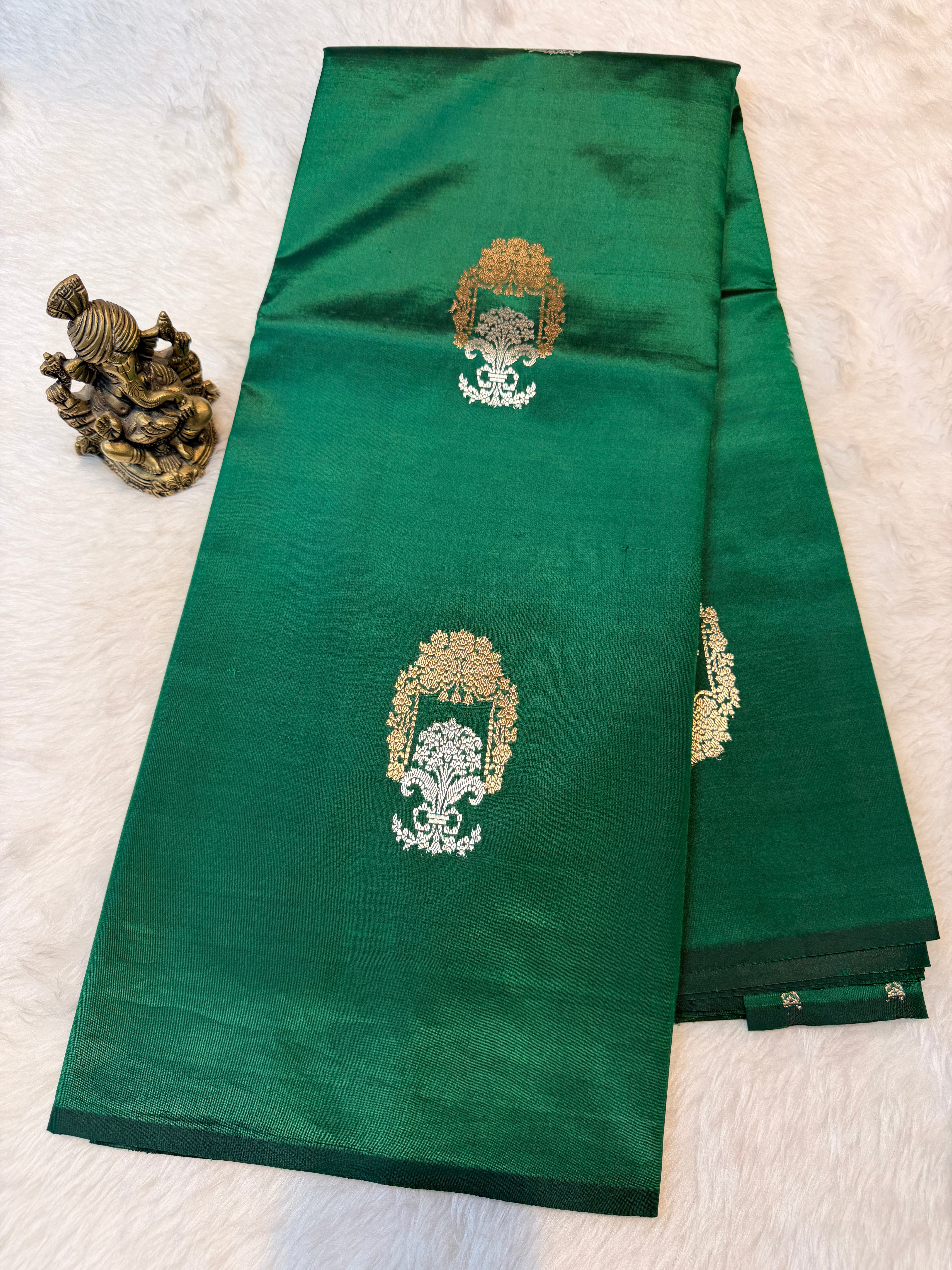Pure Banrasi Designer Silk - Green
