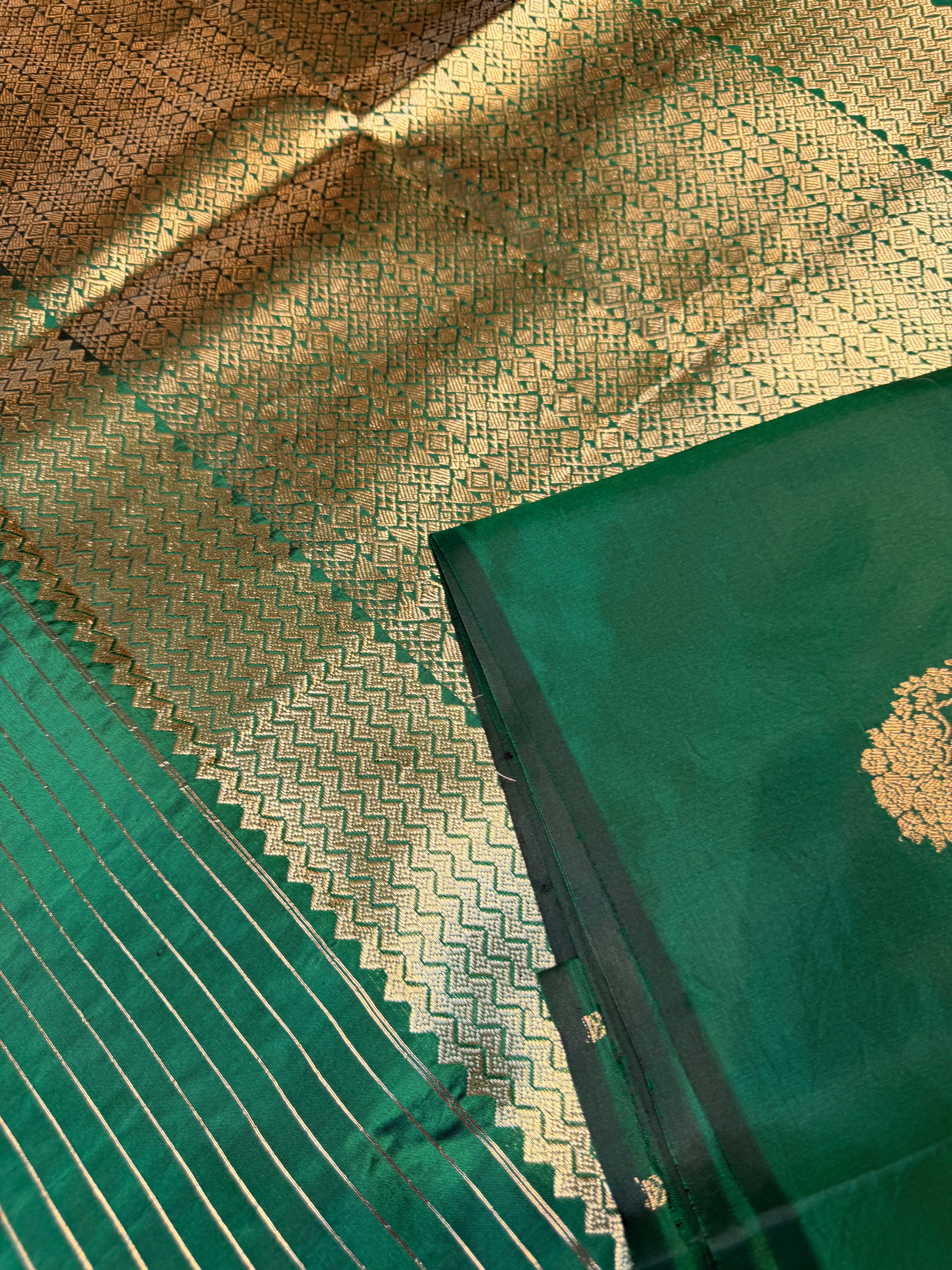 Pure Banrasi Designer Silk - Green