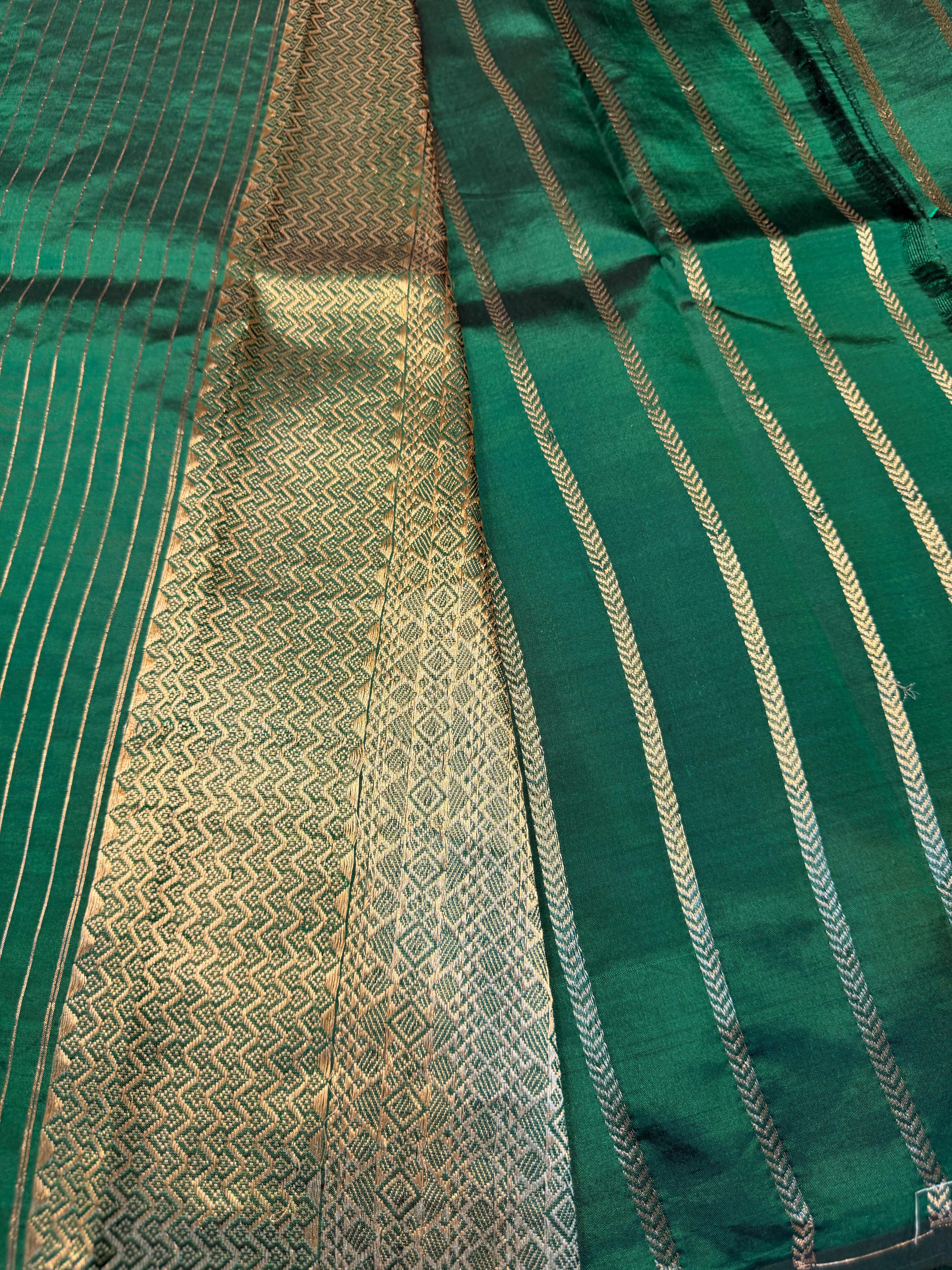 Pure Banrasi Designer Silk - Green
