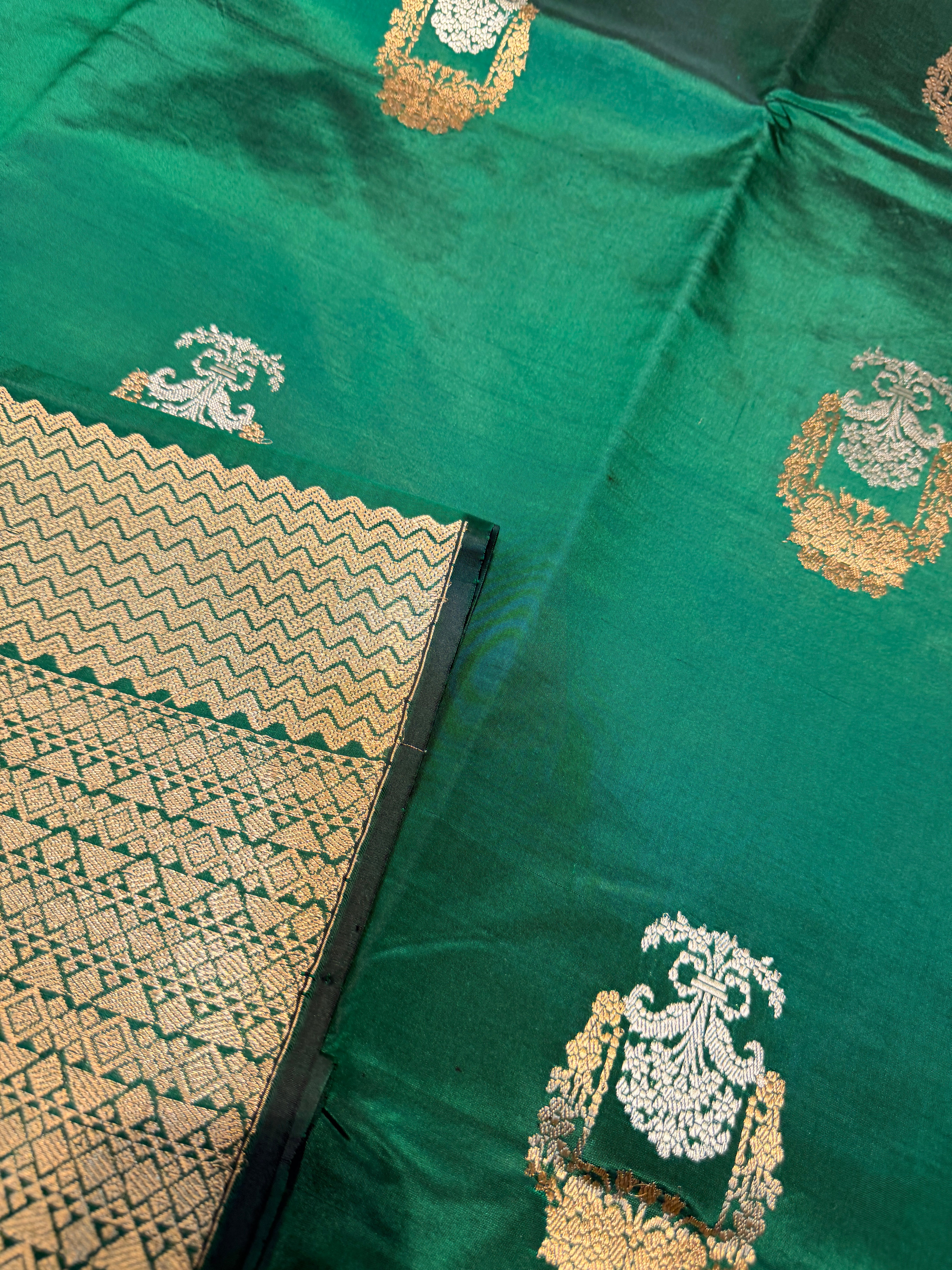 Pure Banrasi Designer Silk - Green