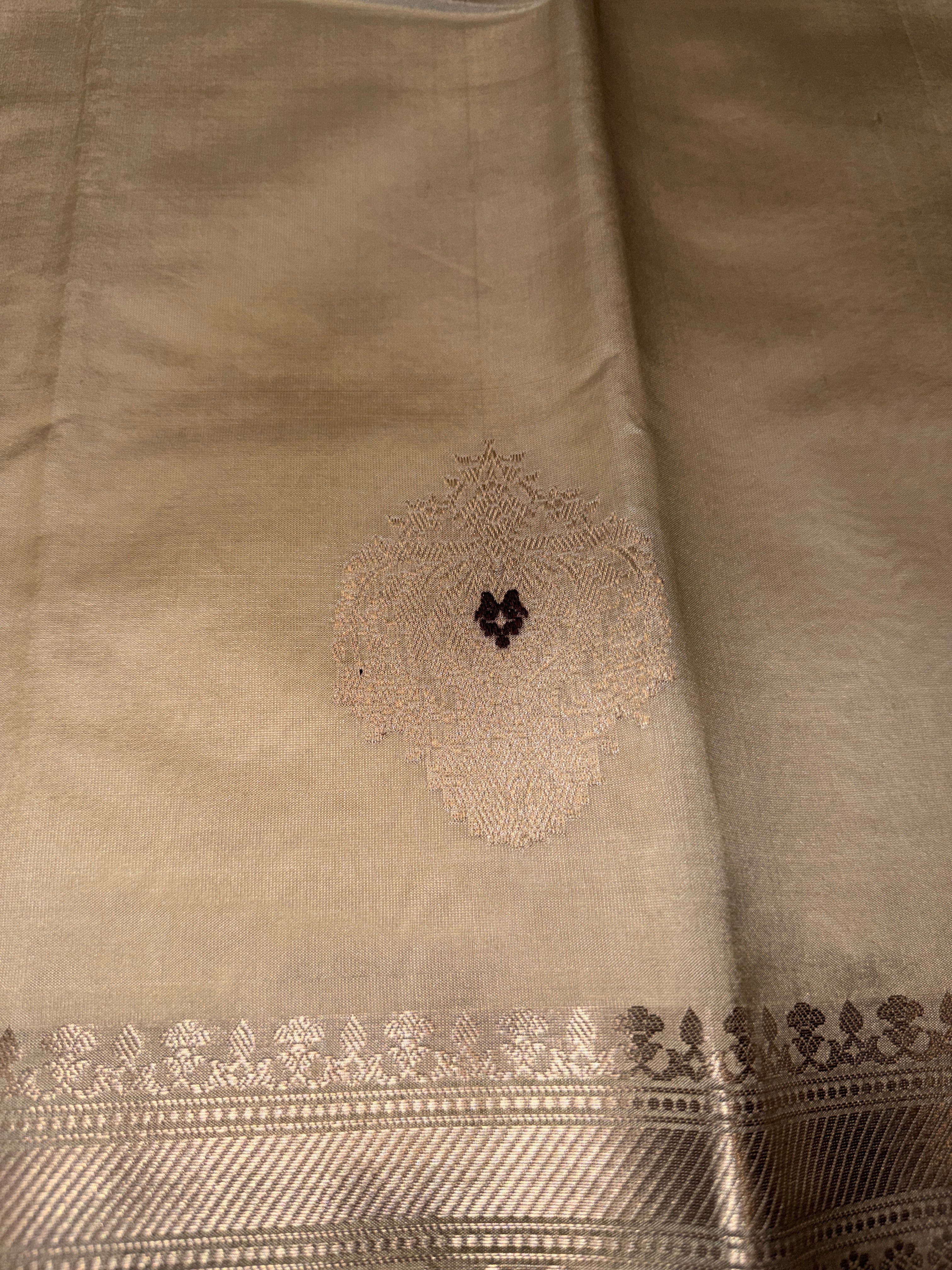 Pure Banaras Silk Silver Zari- Cream