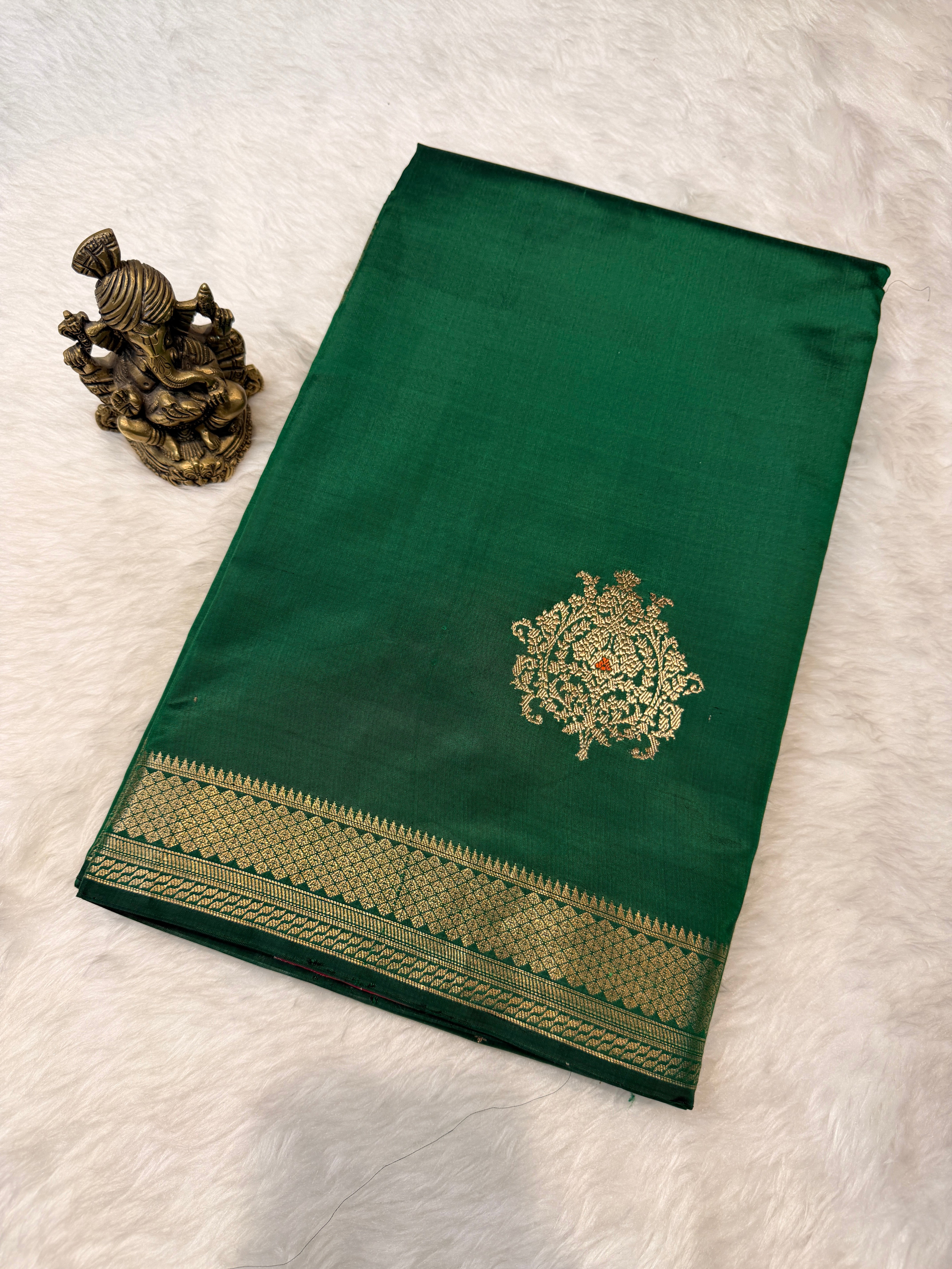Pure Banrasi Designer Silk - Green