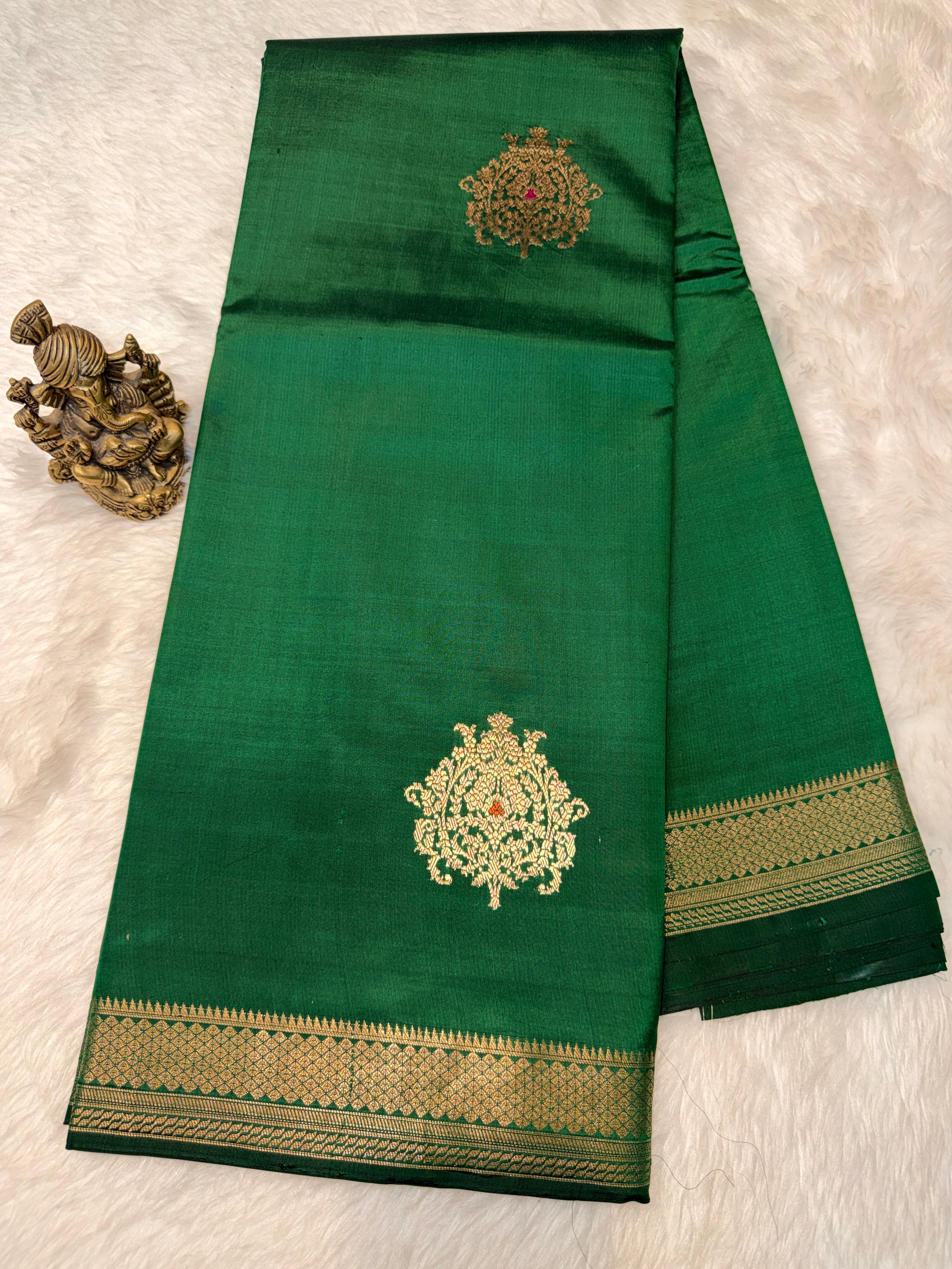 Pure Banrasi Designer Silk - Green