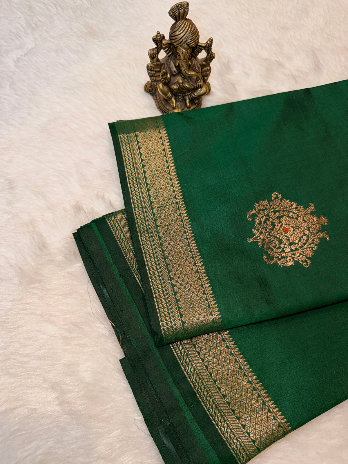 Pure Banrasi Designer Silk - Green