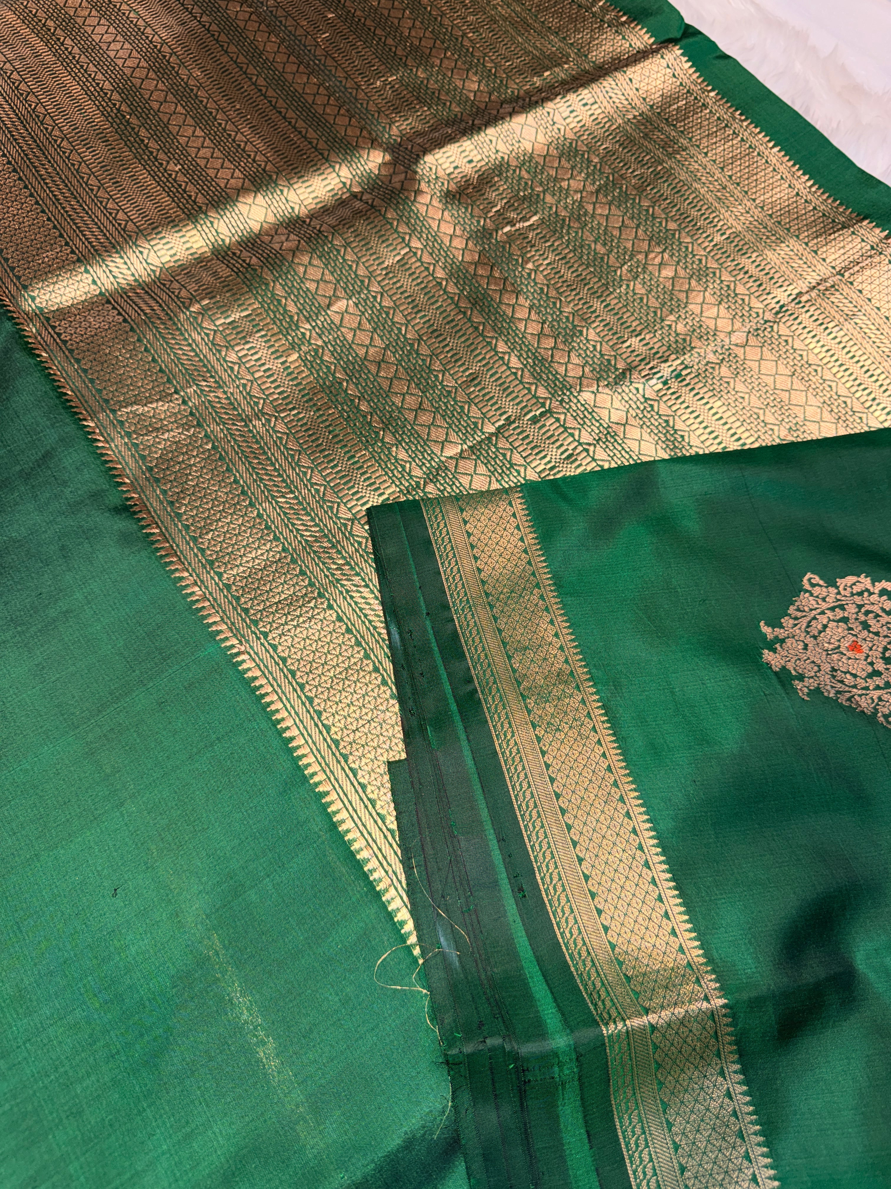 Pure Banrasi Designer Silk - Green