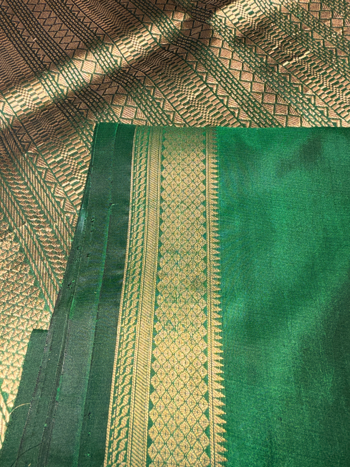 Pure Banrasi Designer Silk - Green