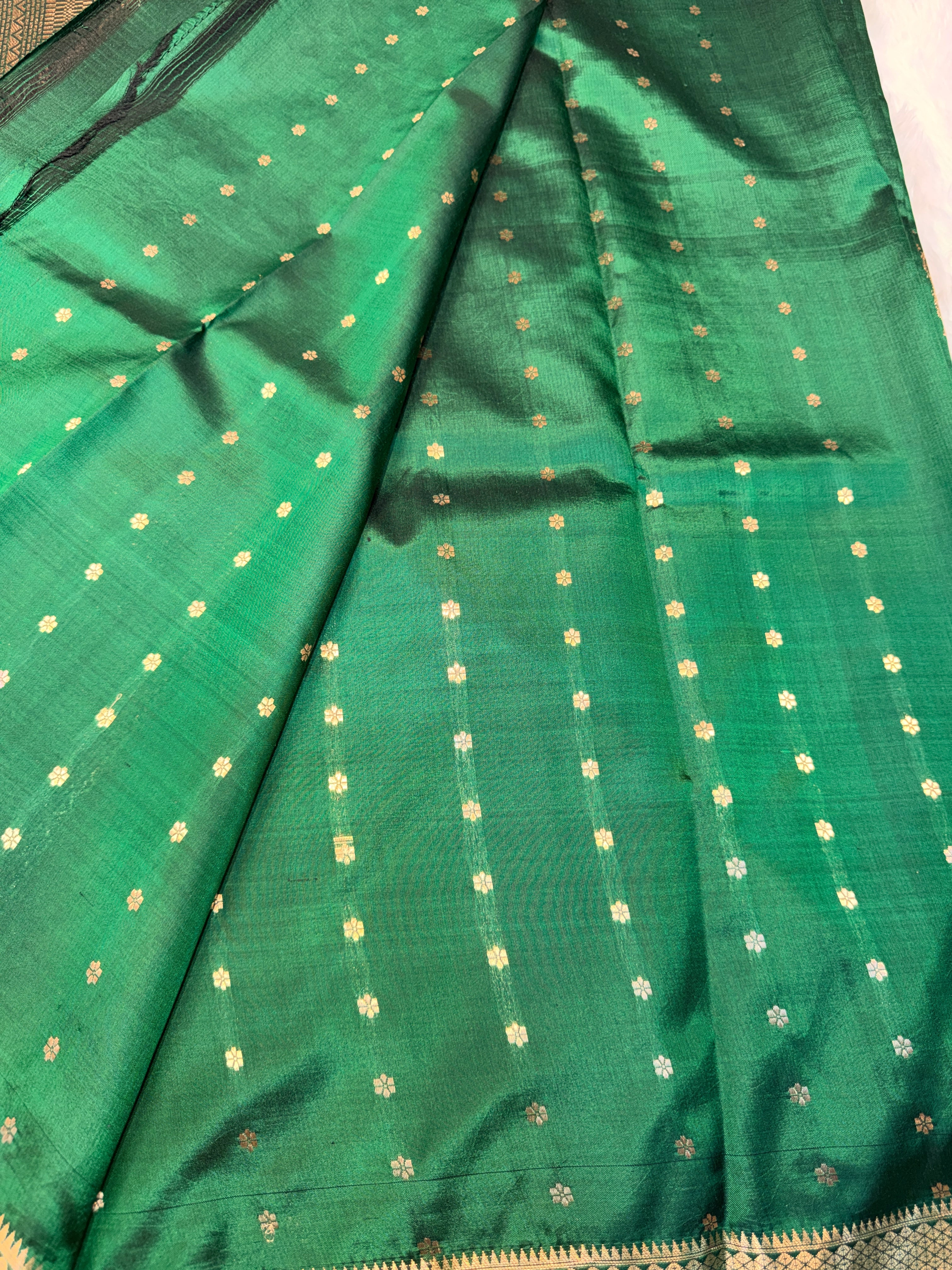 Pure Banrasi Designer Silk - Green