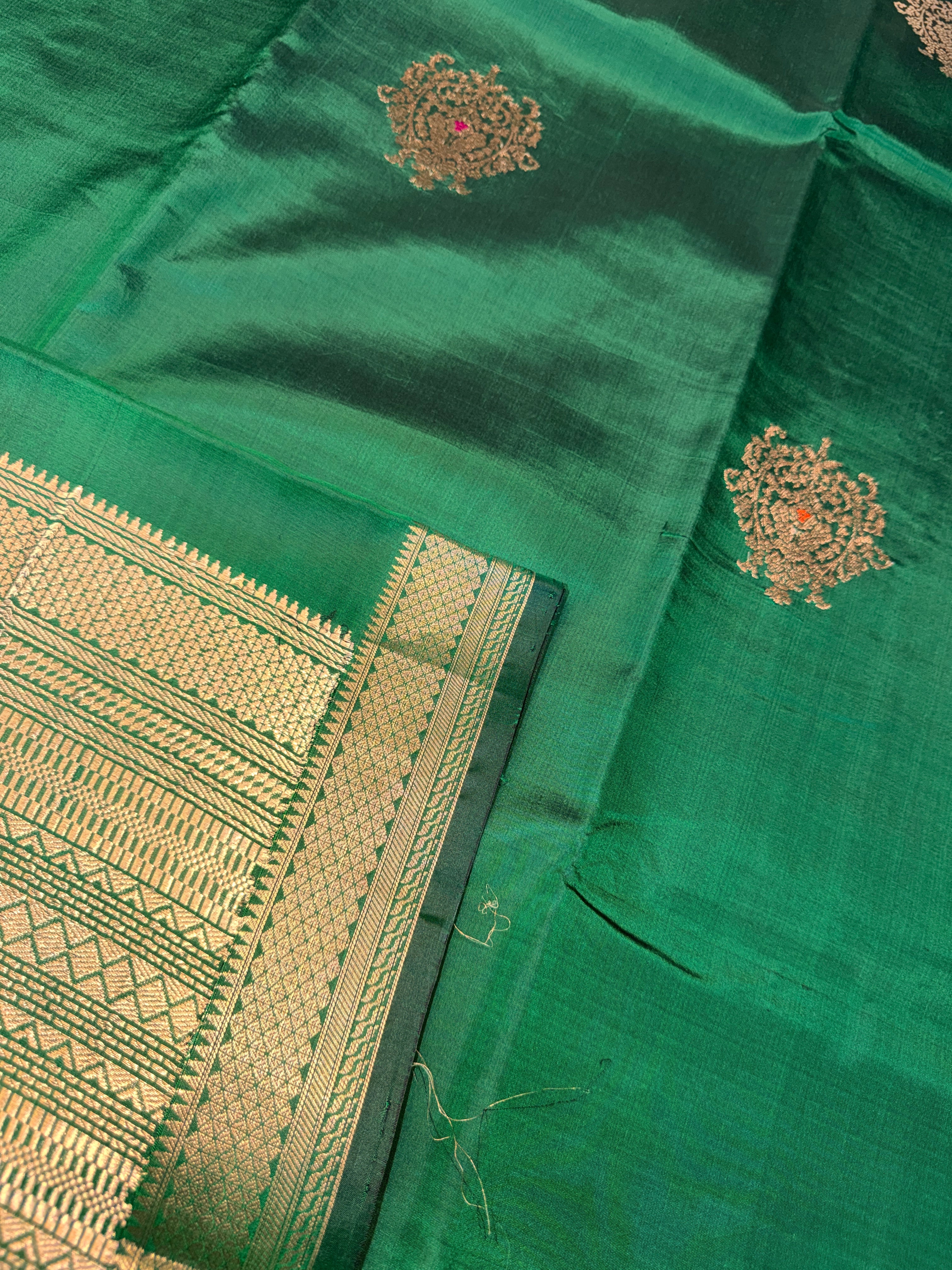 Pure Banrasi Designer Silk - Green