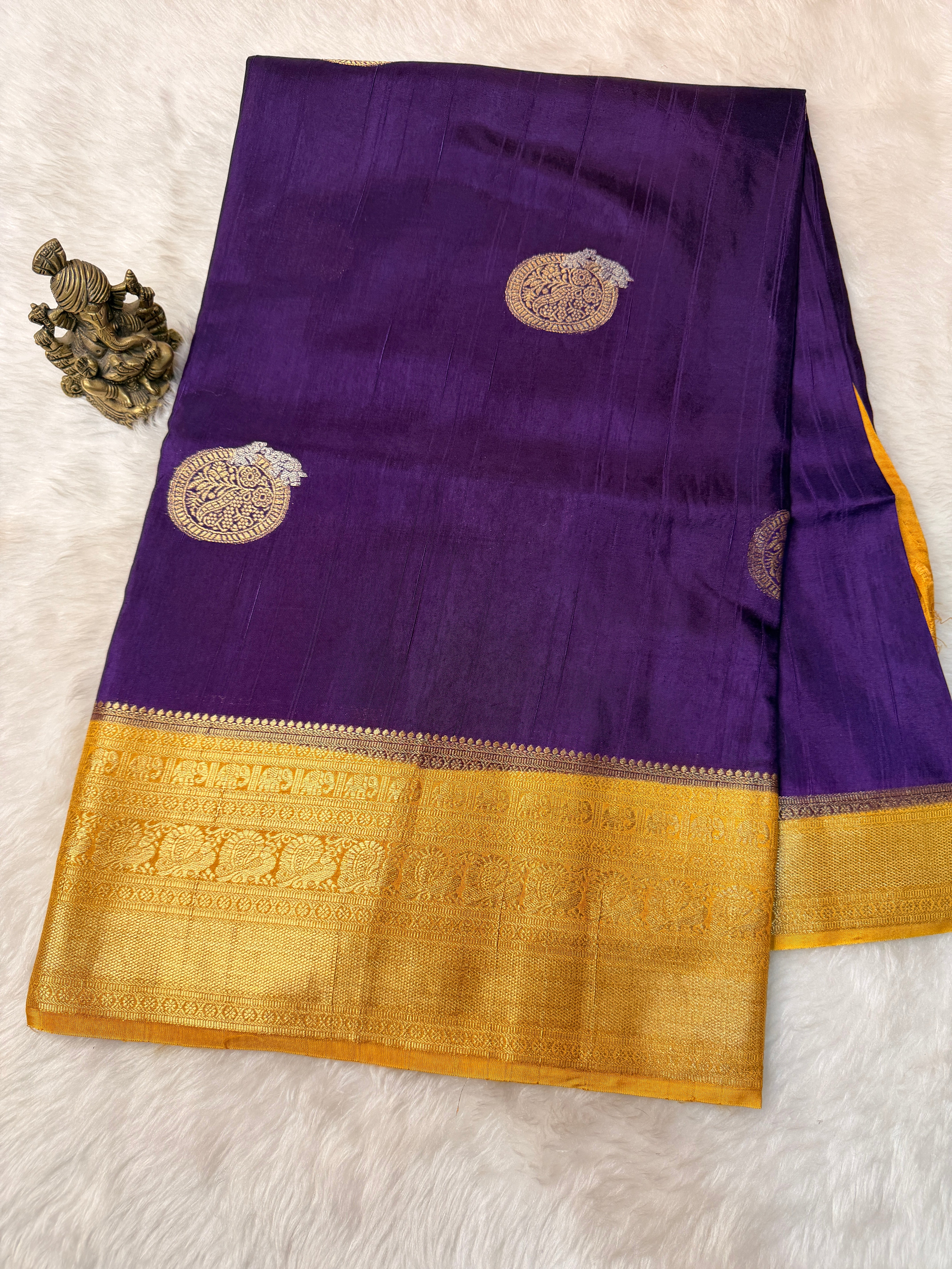 Tusser Contrast- PurpleN Yellow