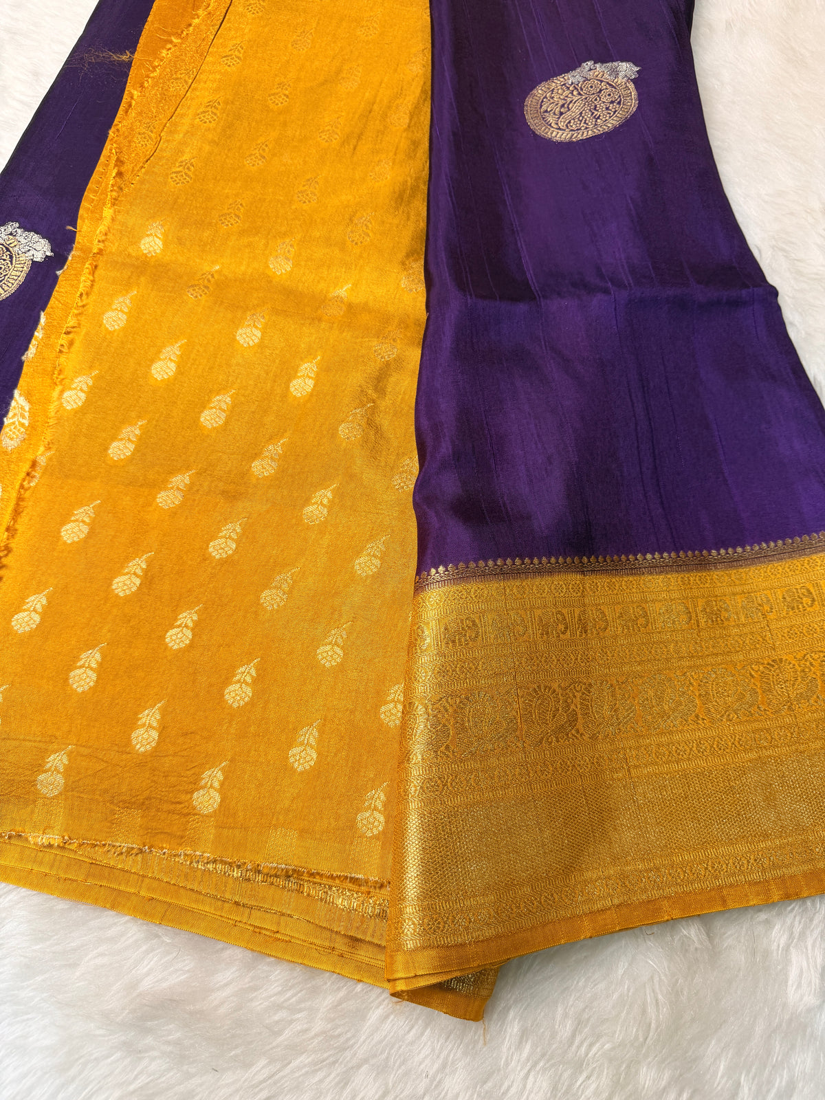 Tusser Contrast- PurpleN Yellow