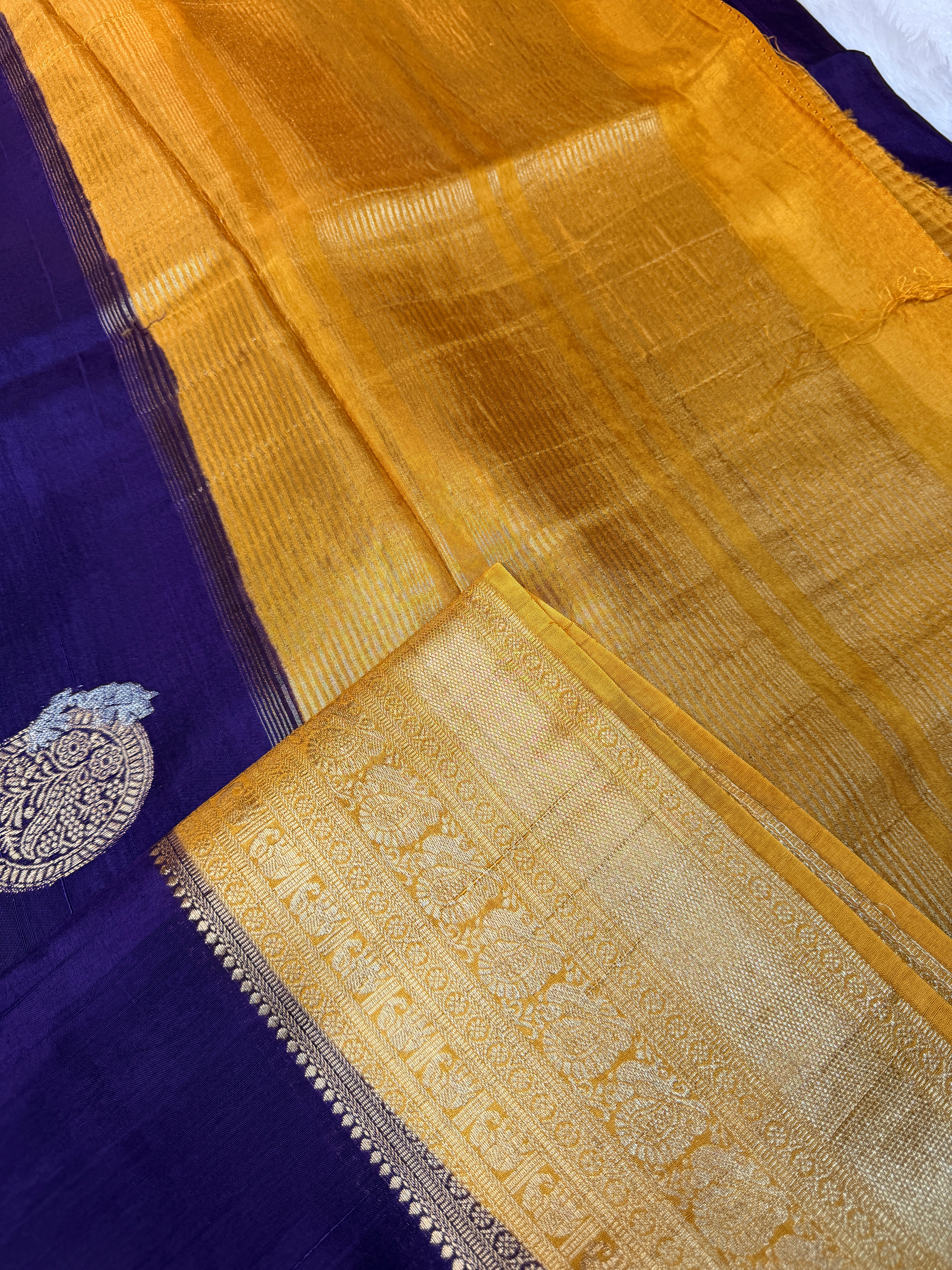 Tusser Contrast- PurpleN Yellow