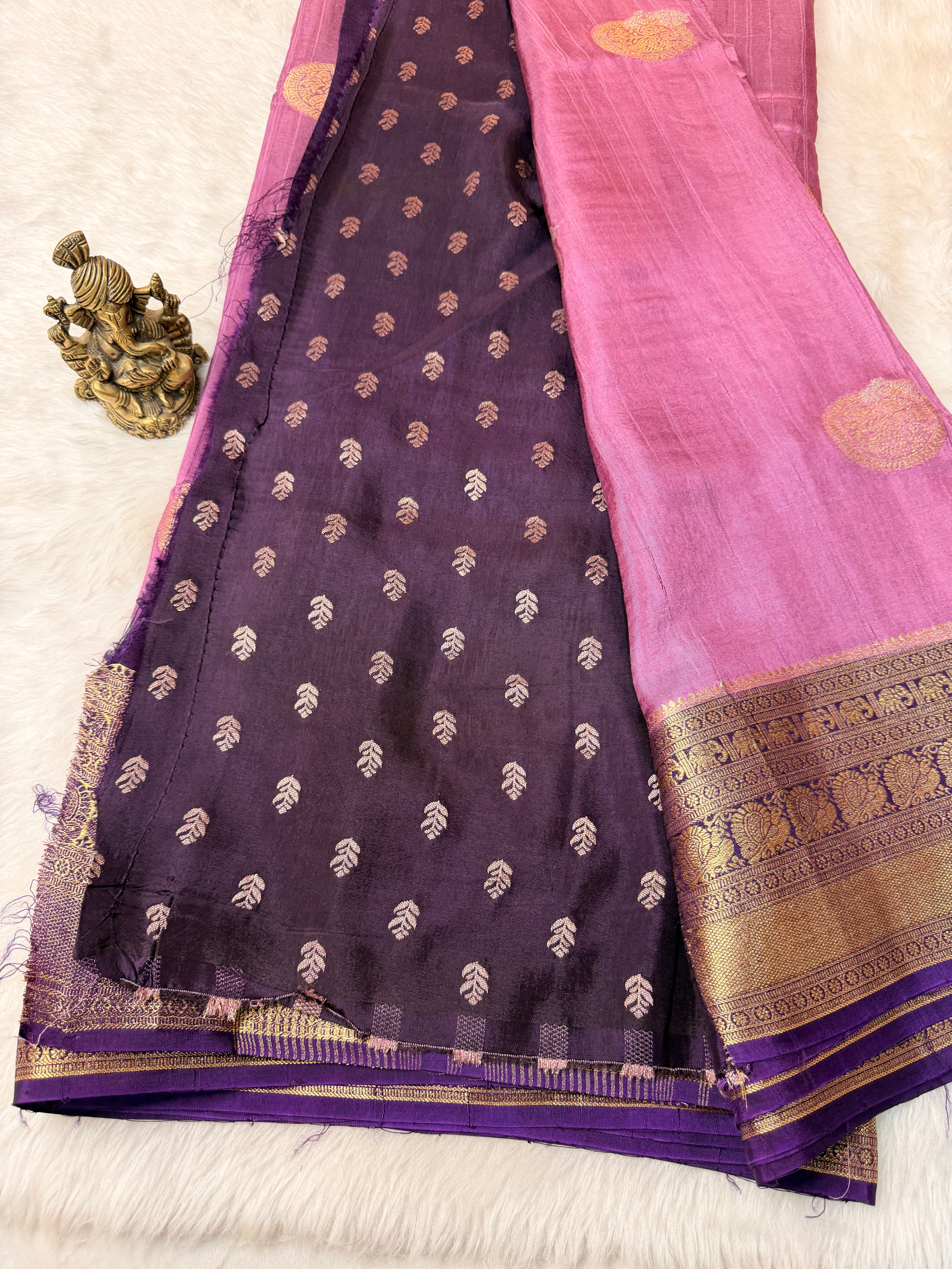 Tusser Contrast- Orchid Mauve N Purple