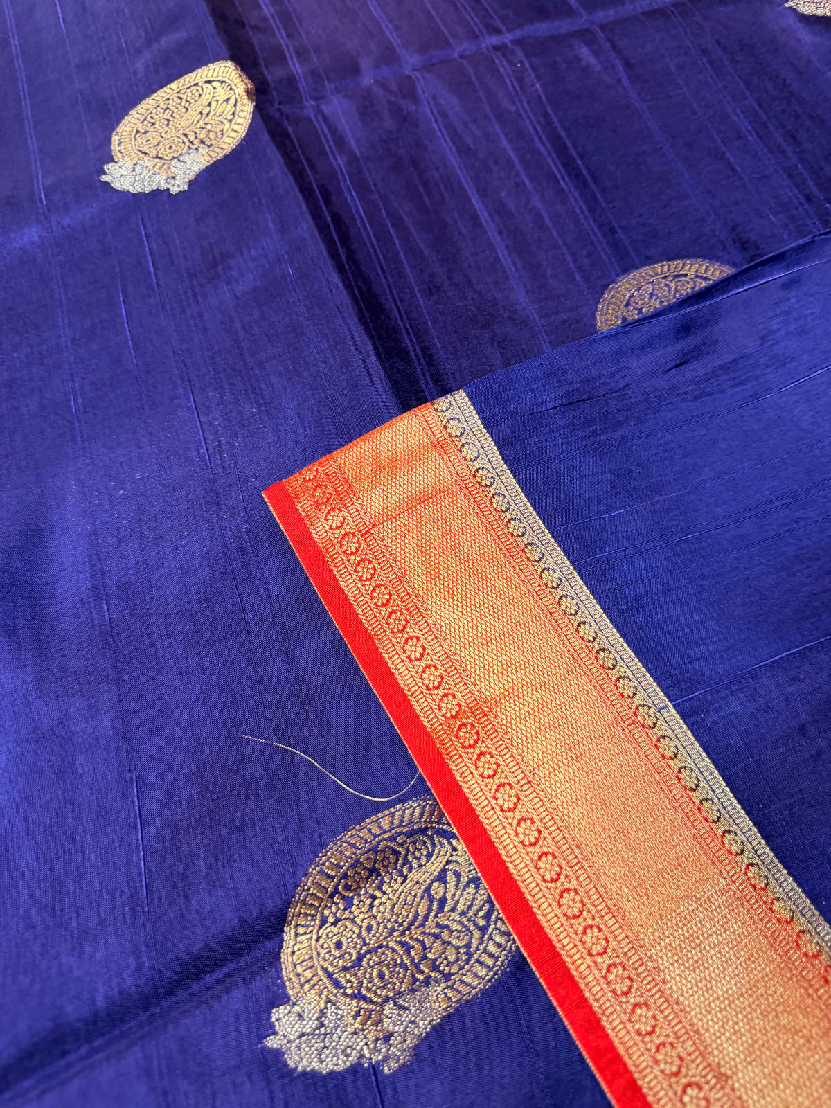 Tusser Contrast- Blue B Red