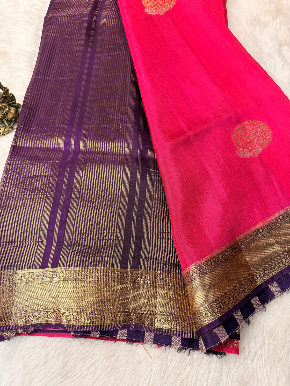 Tusser Contrast- Magenta N Purple