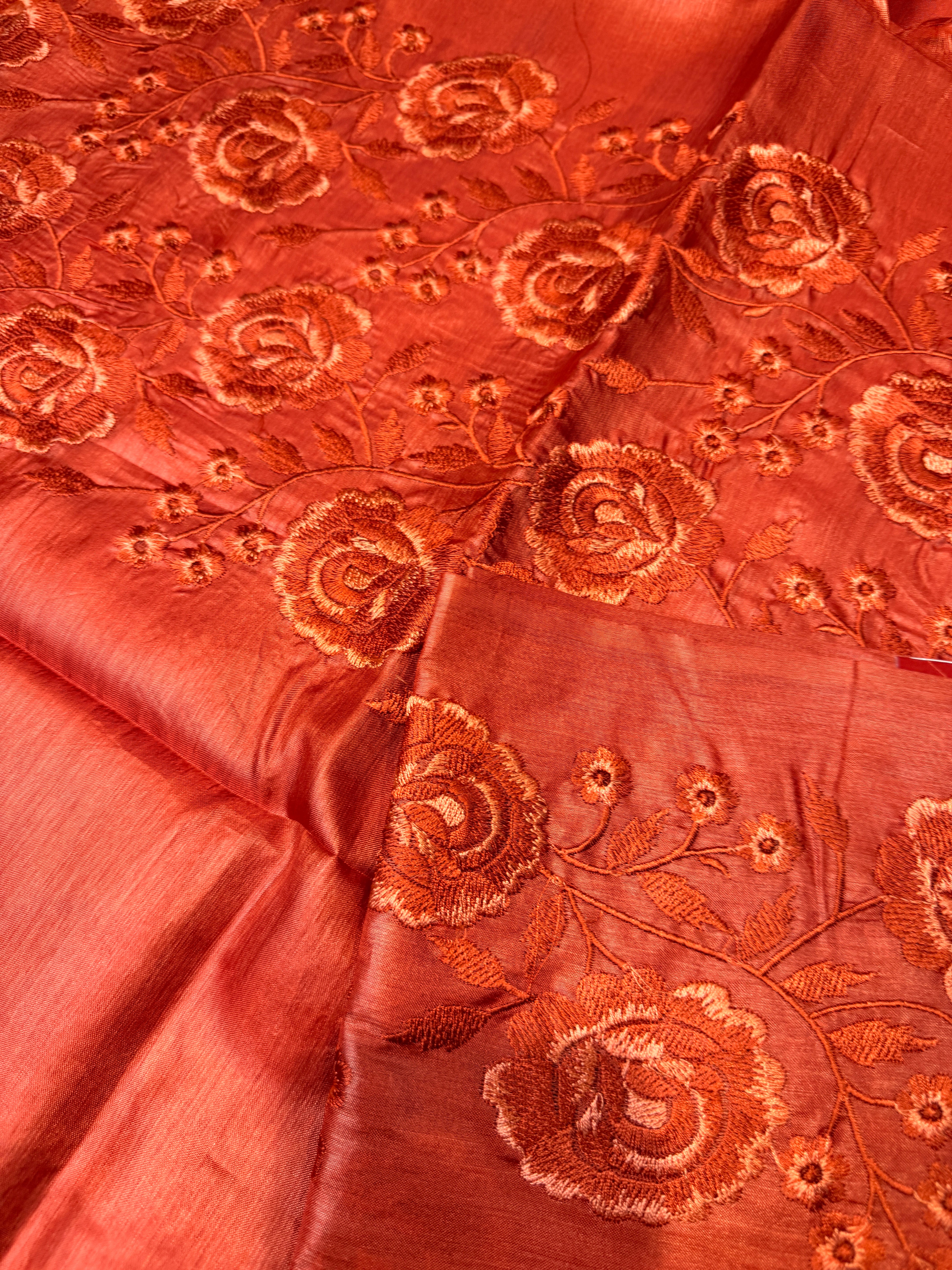 Pure Tussar Silk Rust Orange