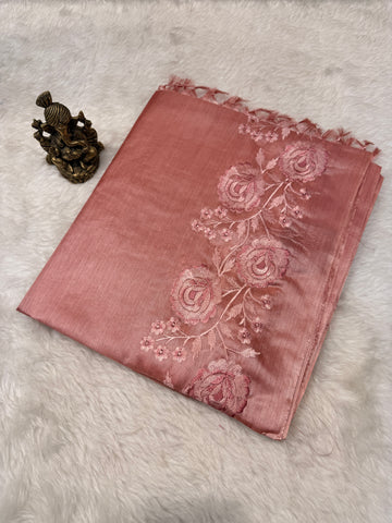 Pure Tussar Silk Mauve color