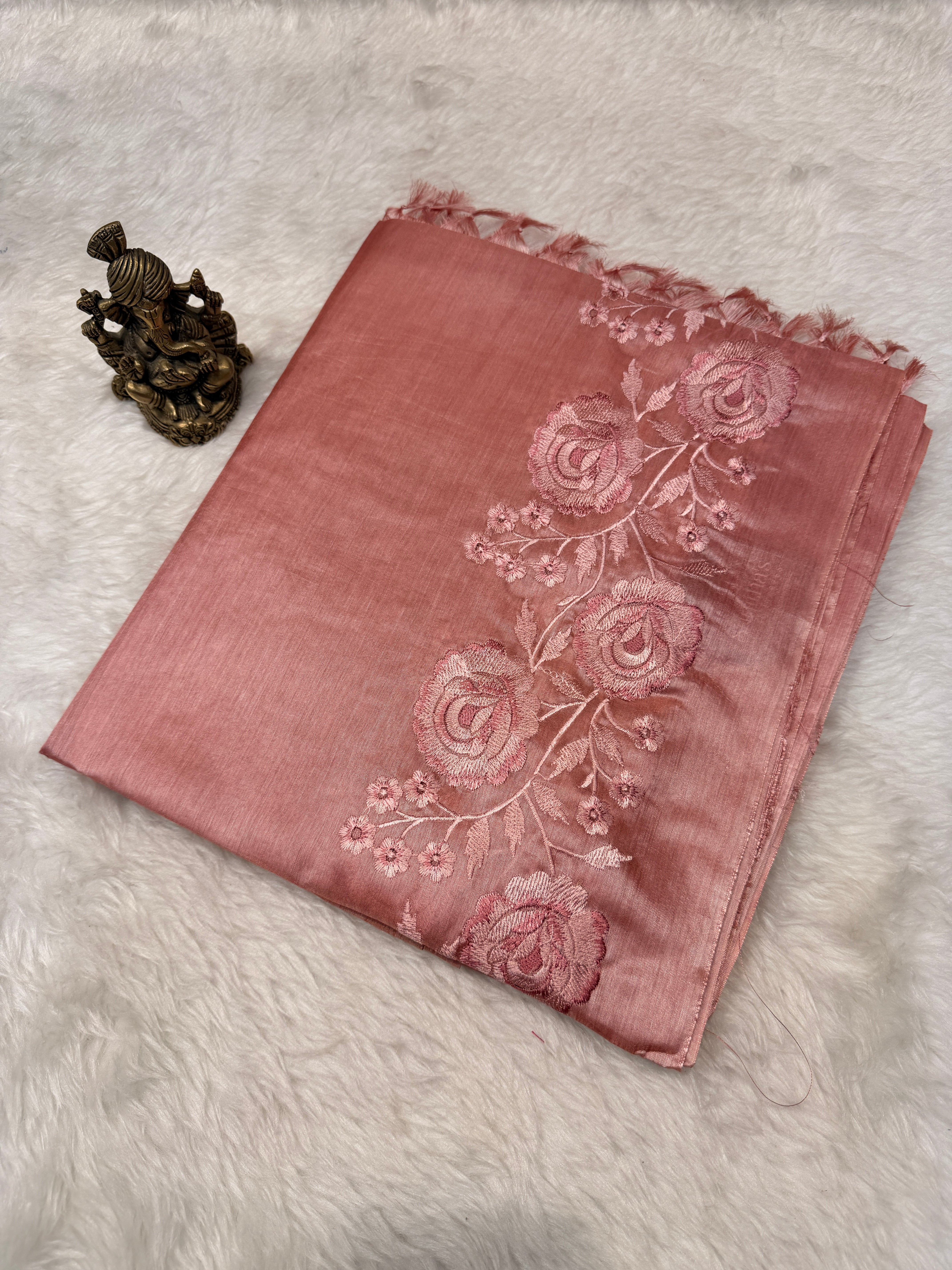 Pure Tussar Silk Mauve color