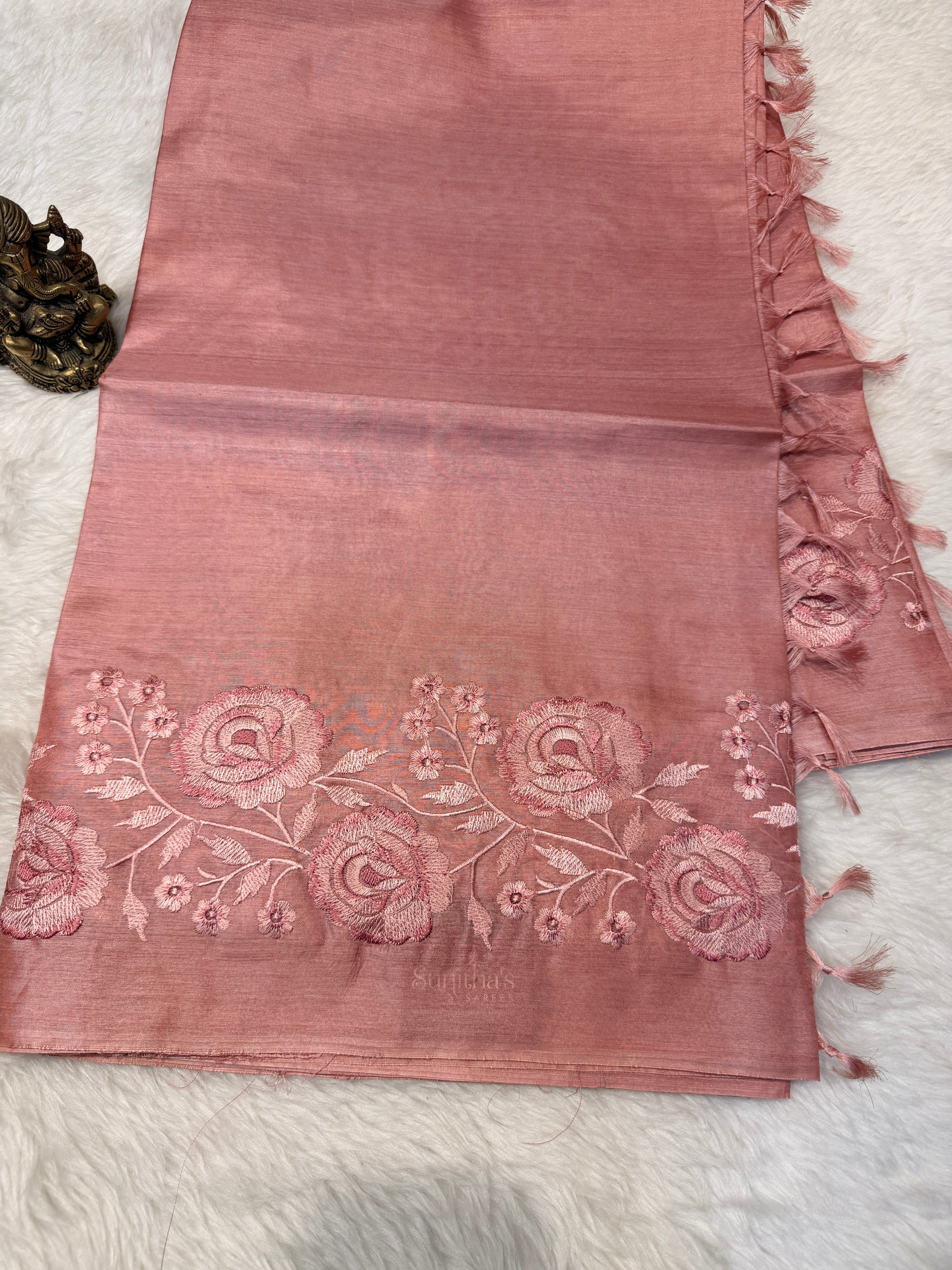 Pure Tussar Silk Mauve color