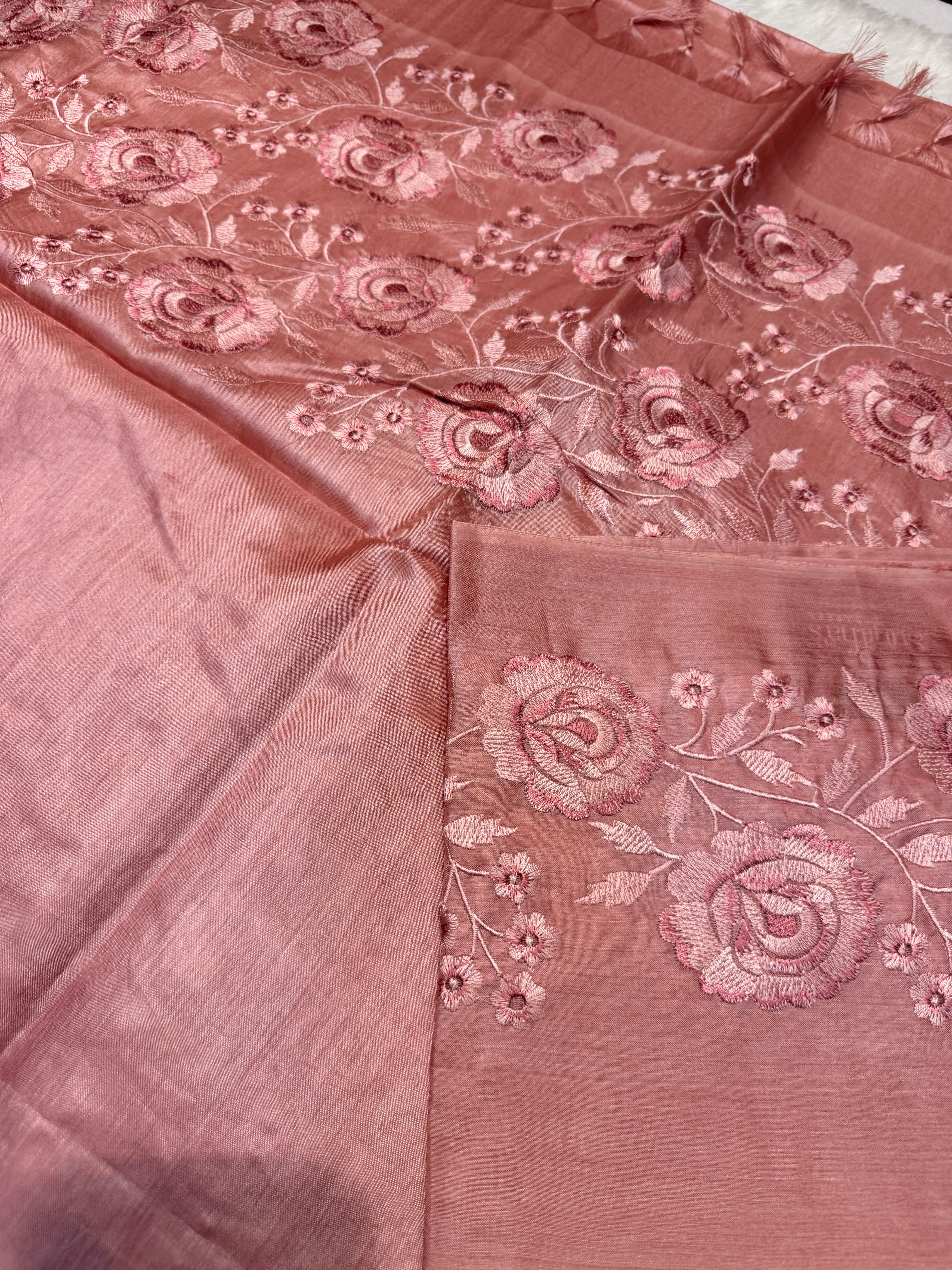 Pure Tussar Silk Mauve color