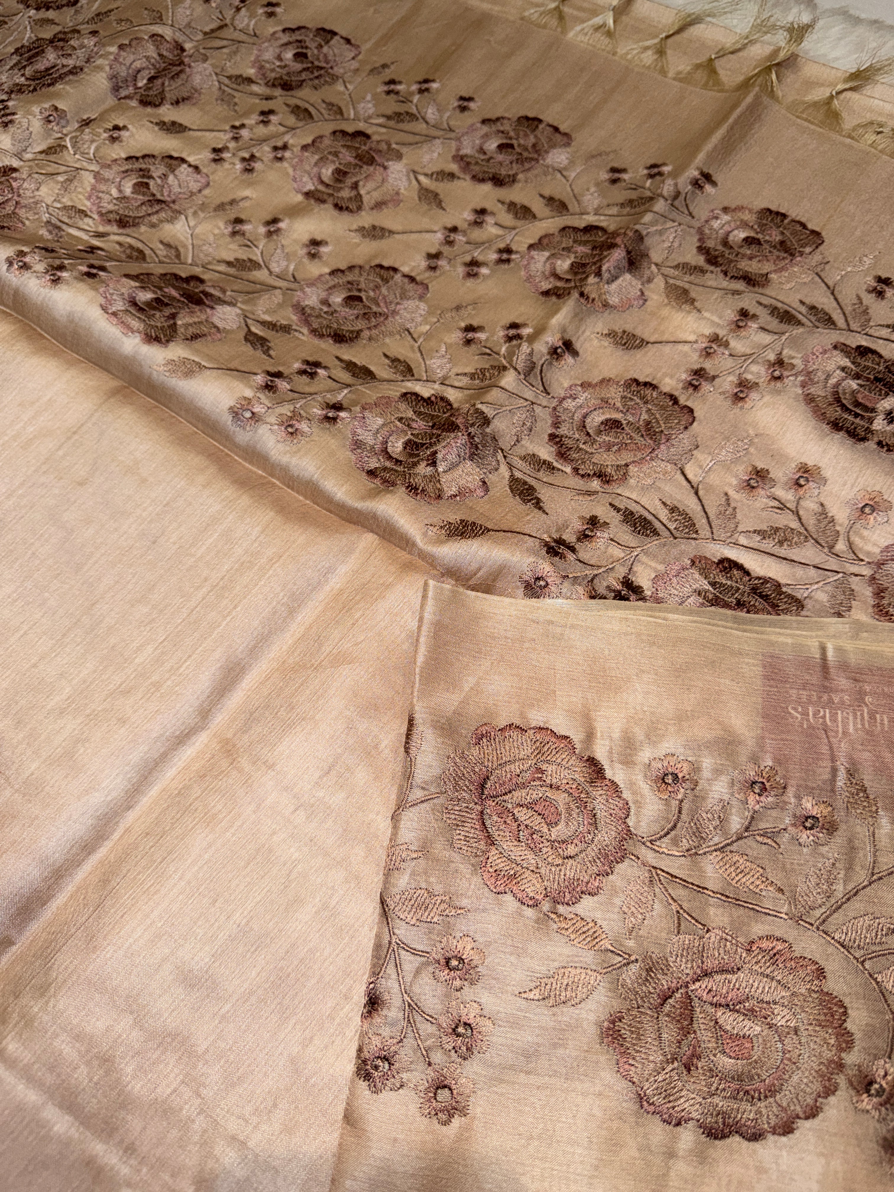 Pure Tussar Silk Beige