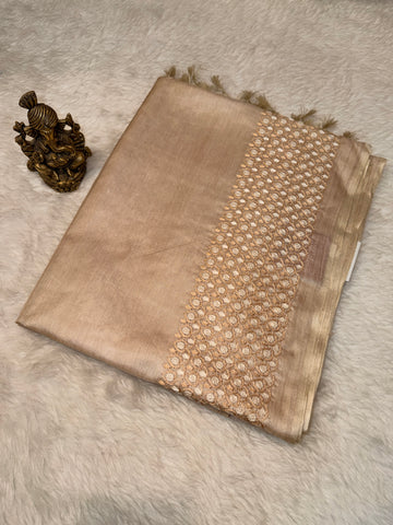 Pure Tussar Silk Cream