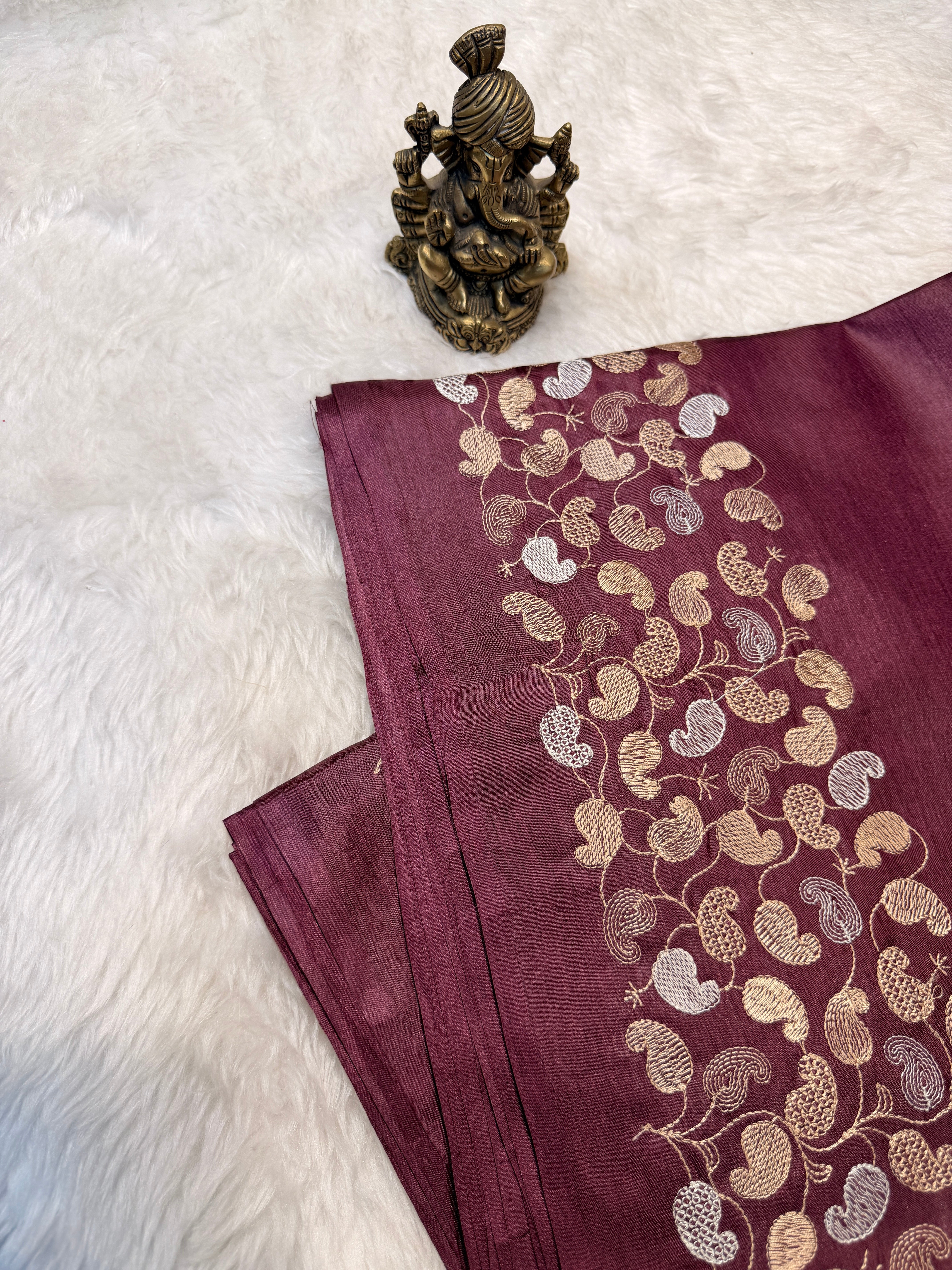 Pure Tussar Silk Dark Wine