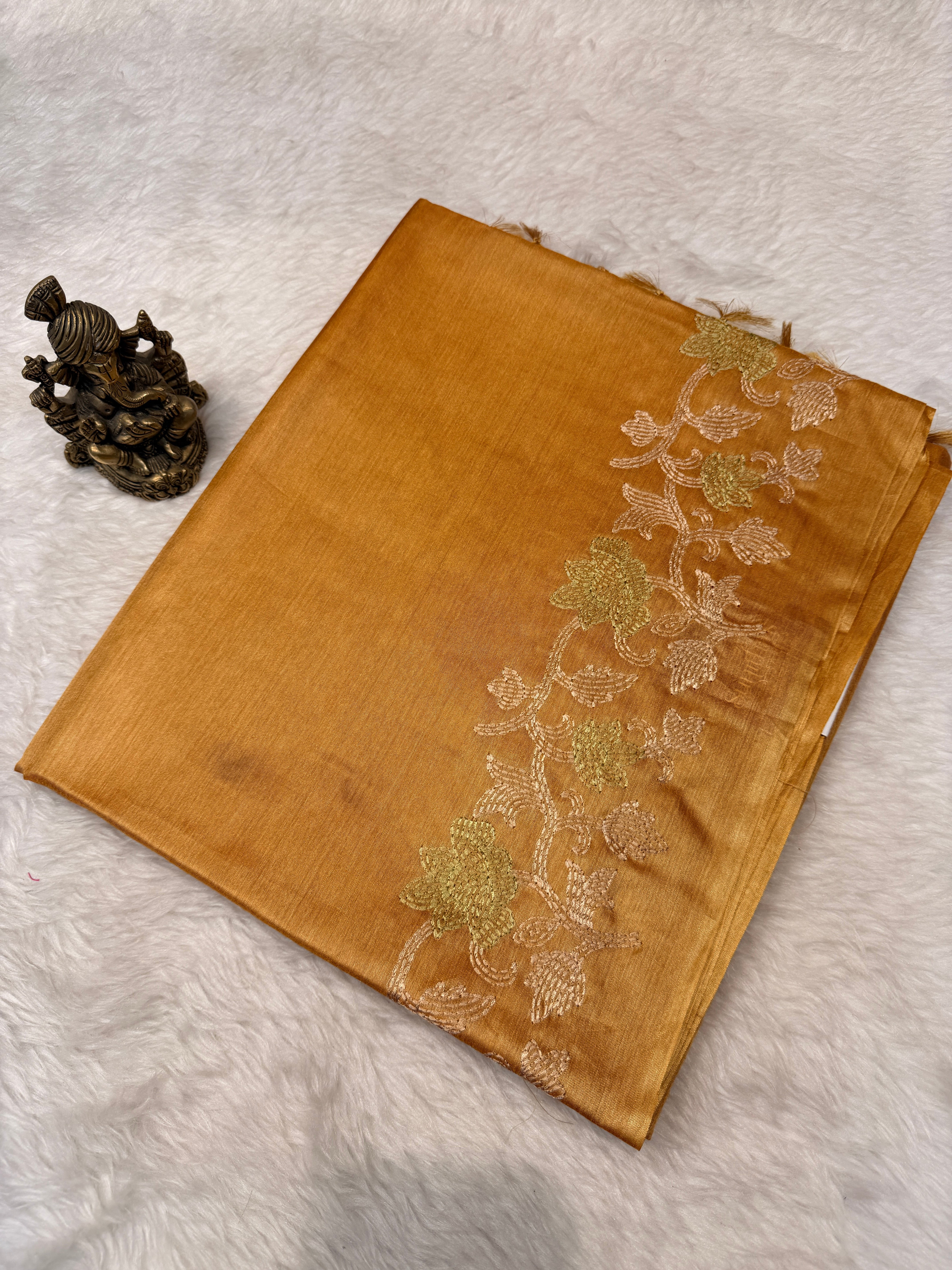Pure Tussar Silk Mustard