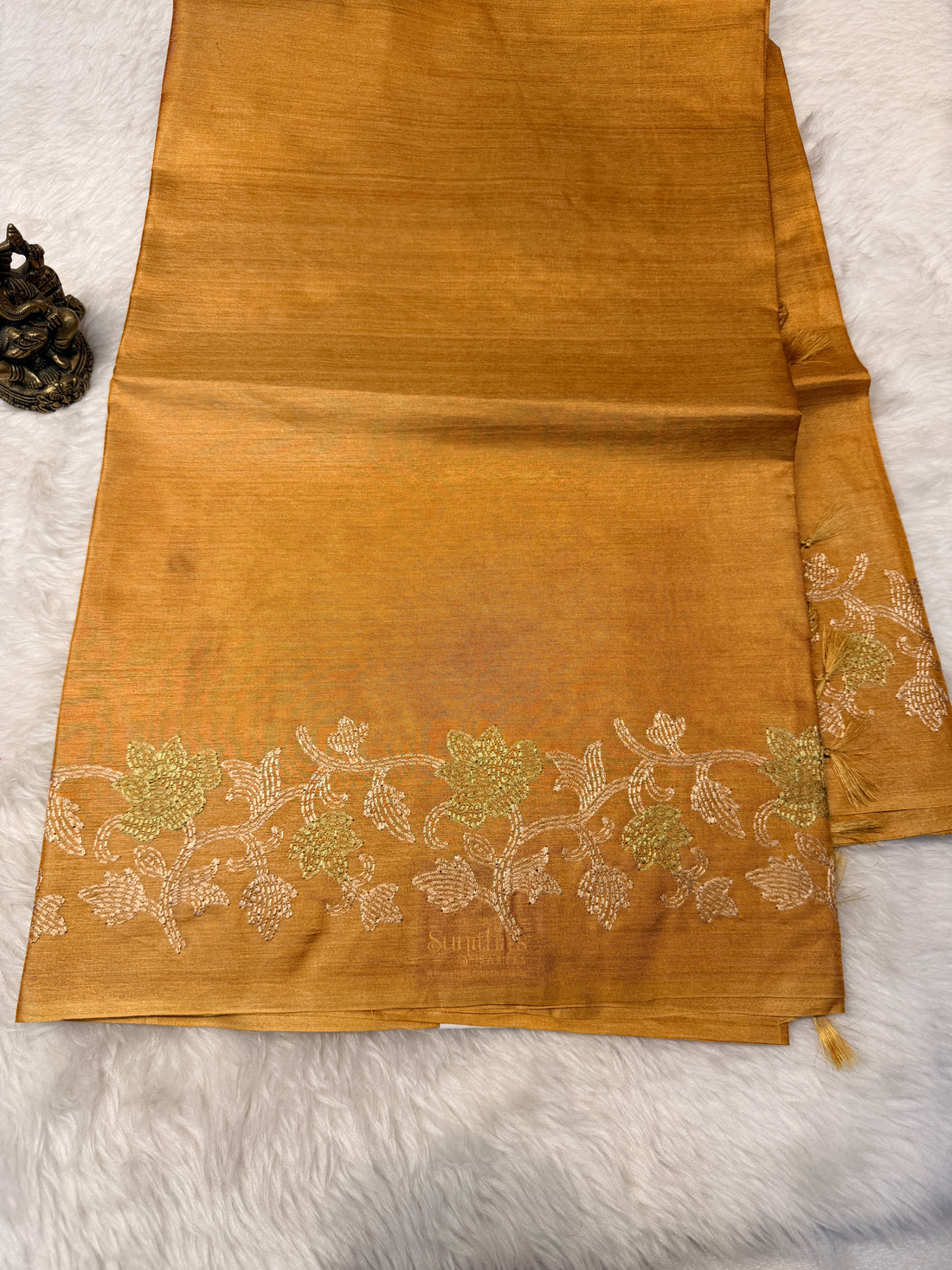 Pure Tussar Silk Mustard