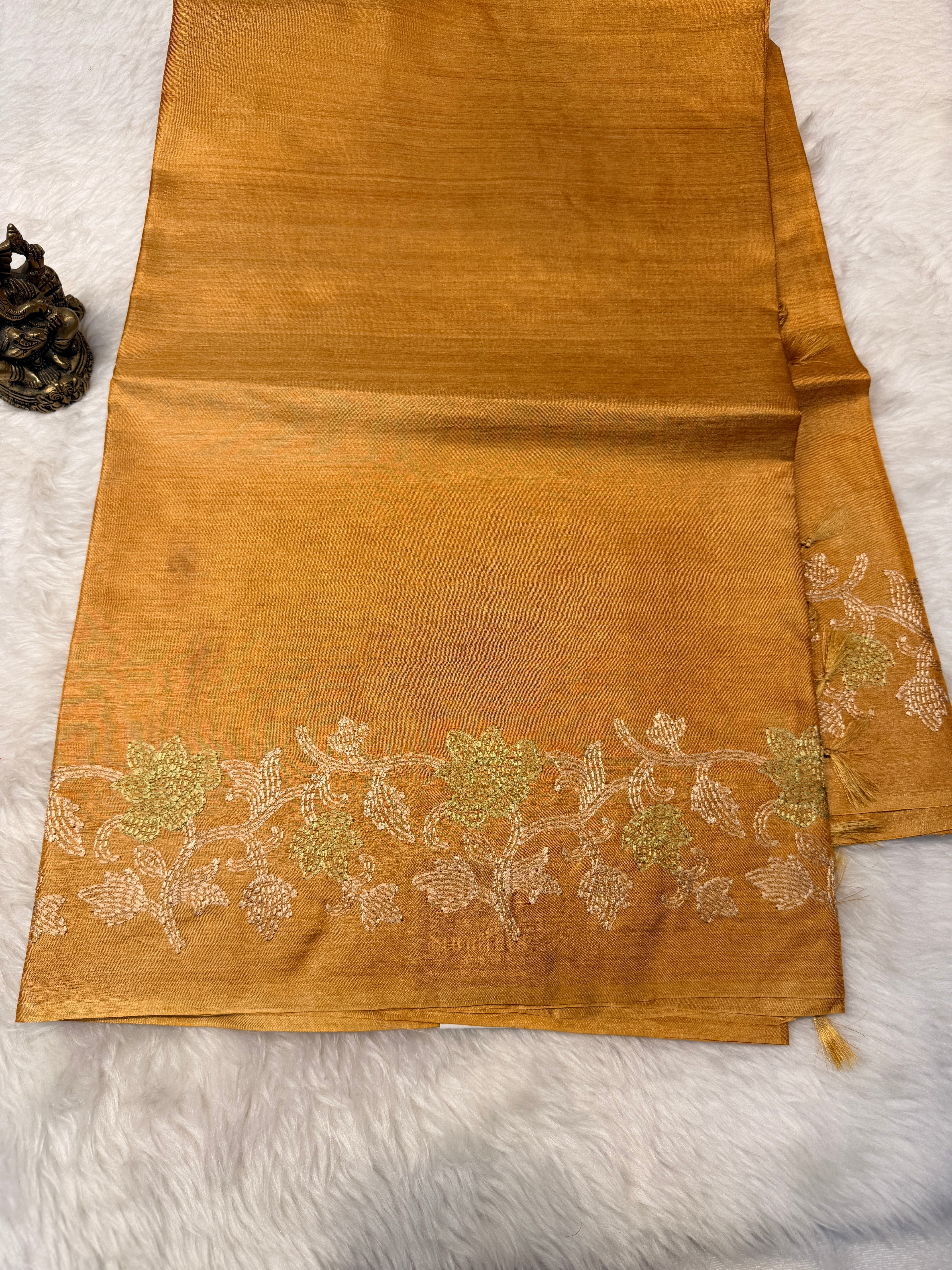 Pure Tussar Silk Mustard