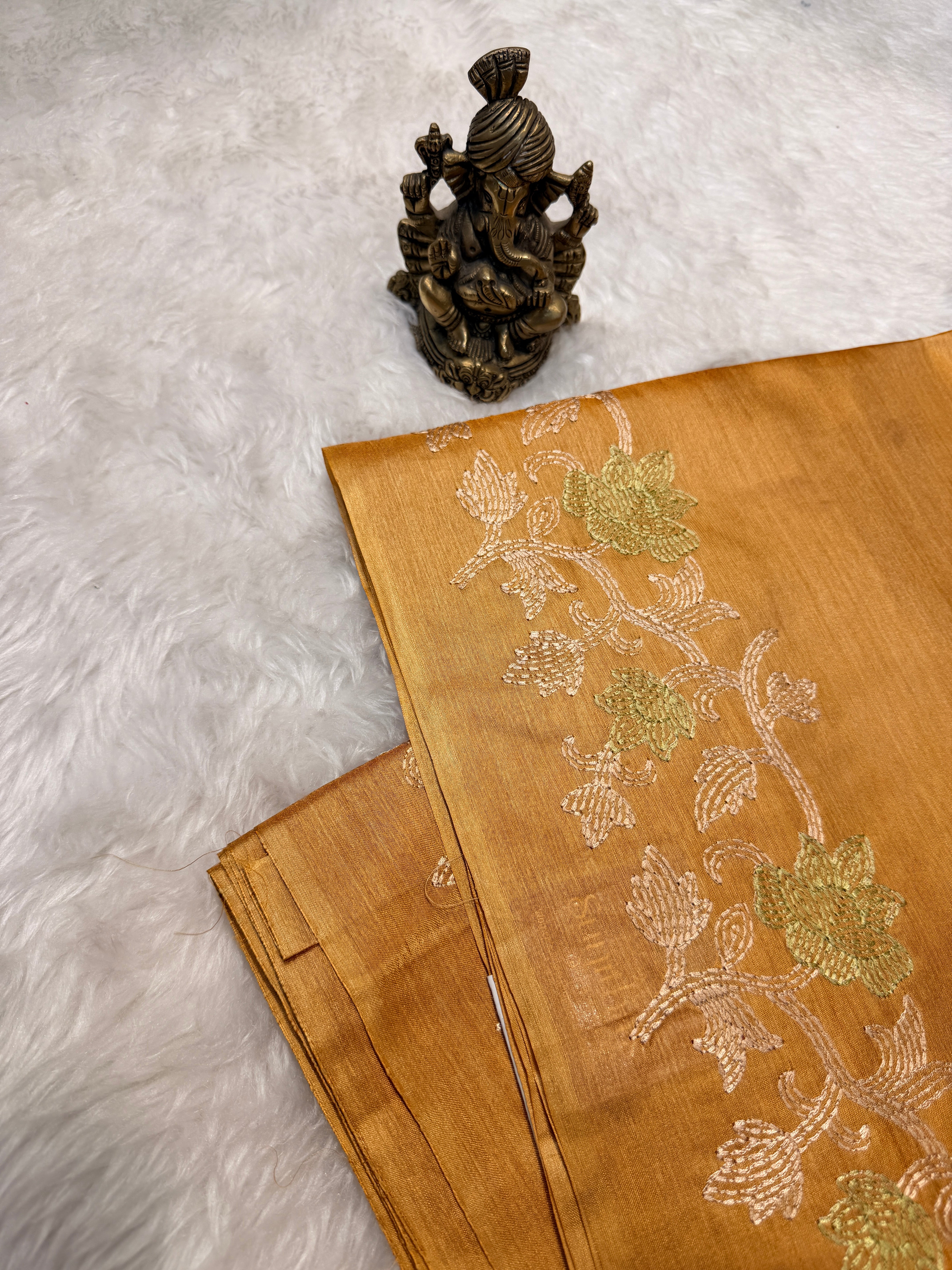 Pure Tussar Silk Mustard