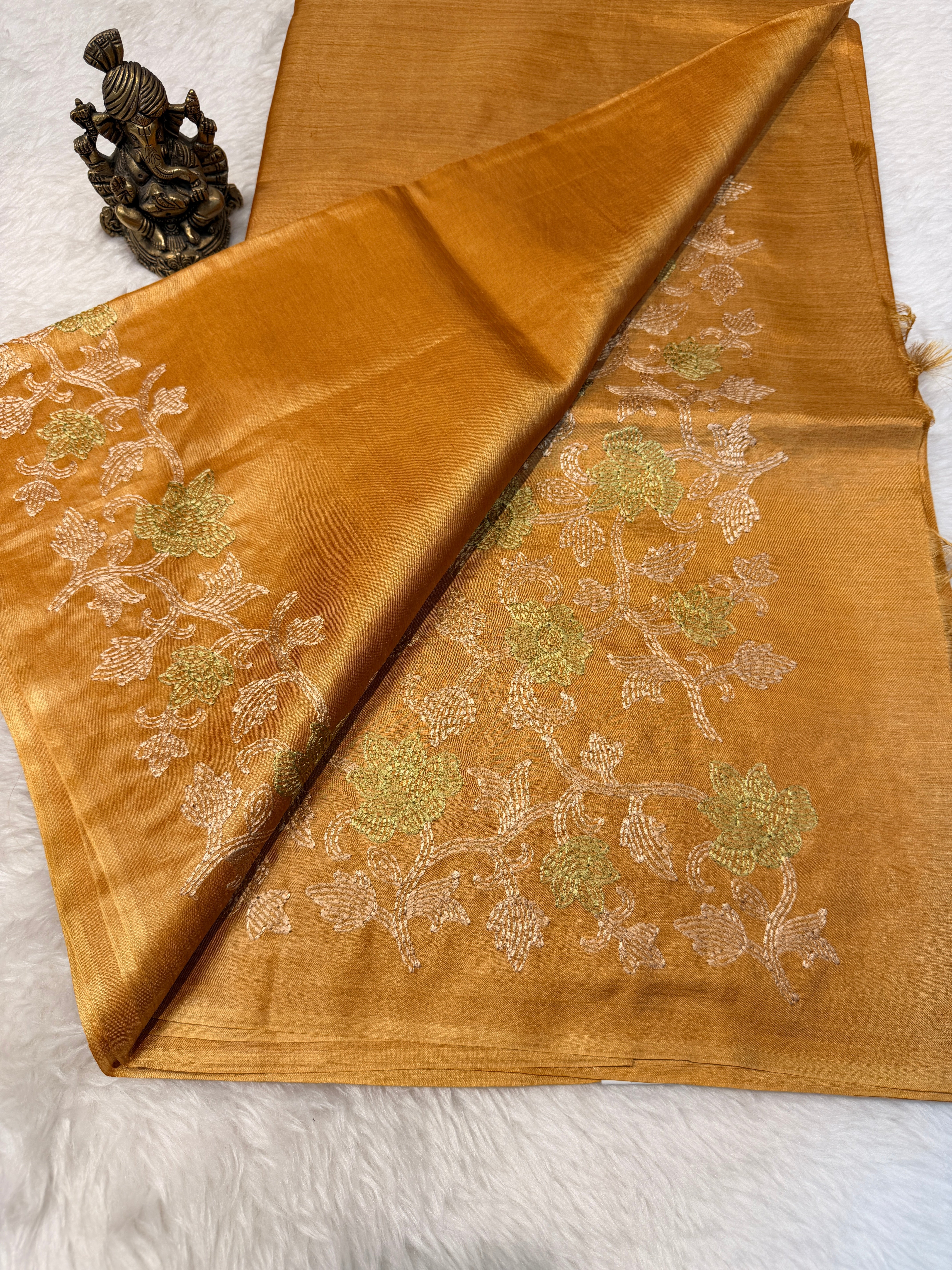 Pure Tussar Silk Mustard
