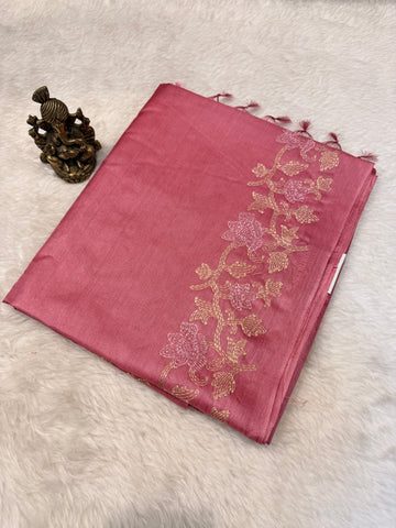 Pure Tussar Silk Pink