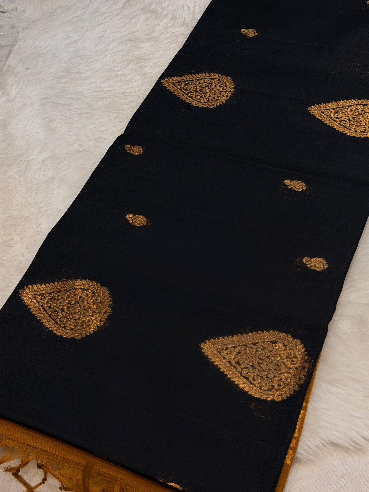 Pure Kanchi Cotton Silk- Black