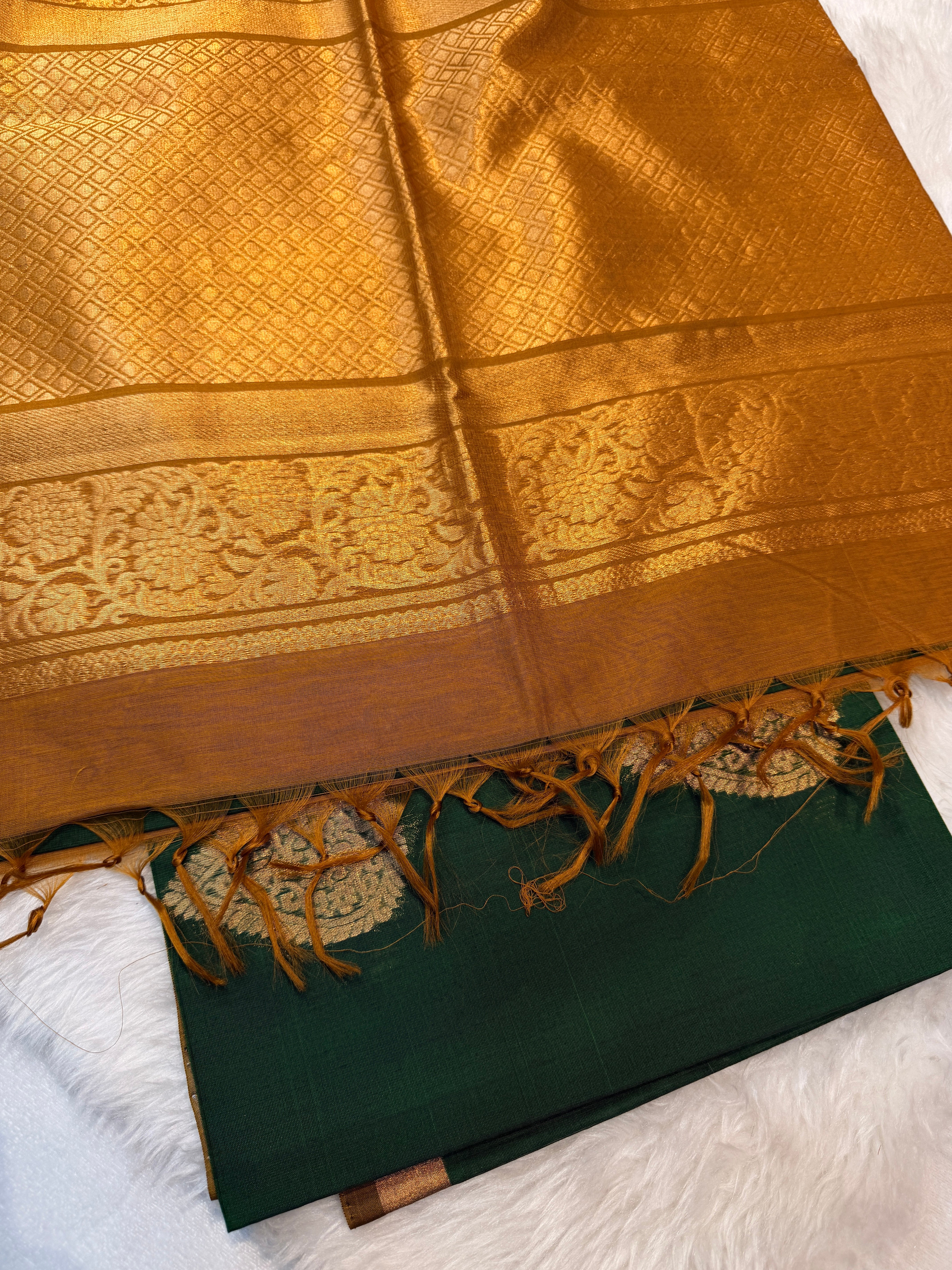 Pure Kanchi Cotton Silk- Green