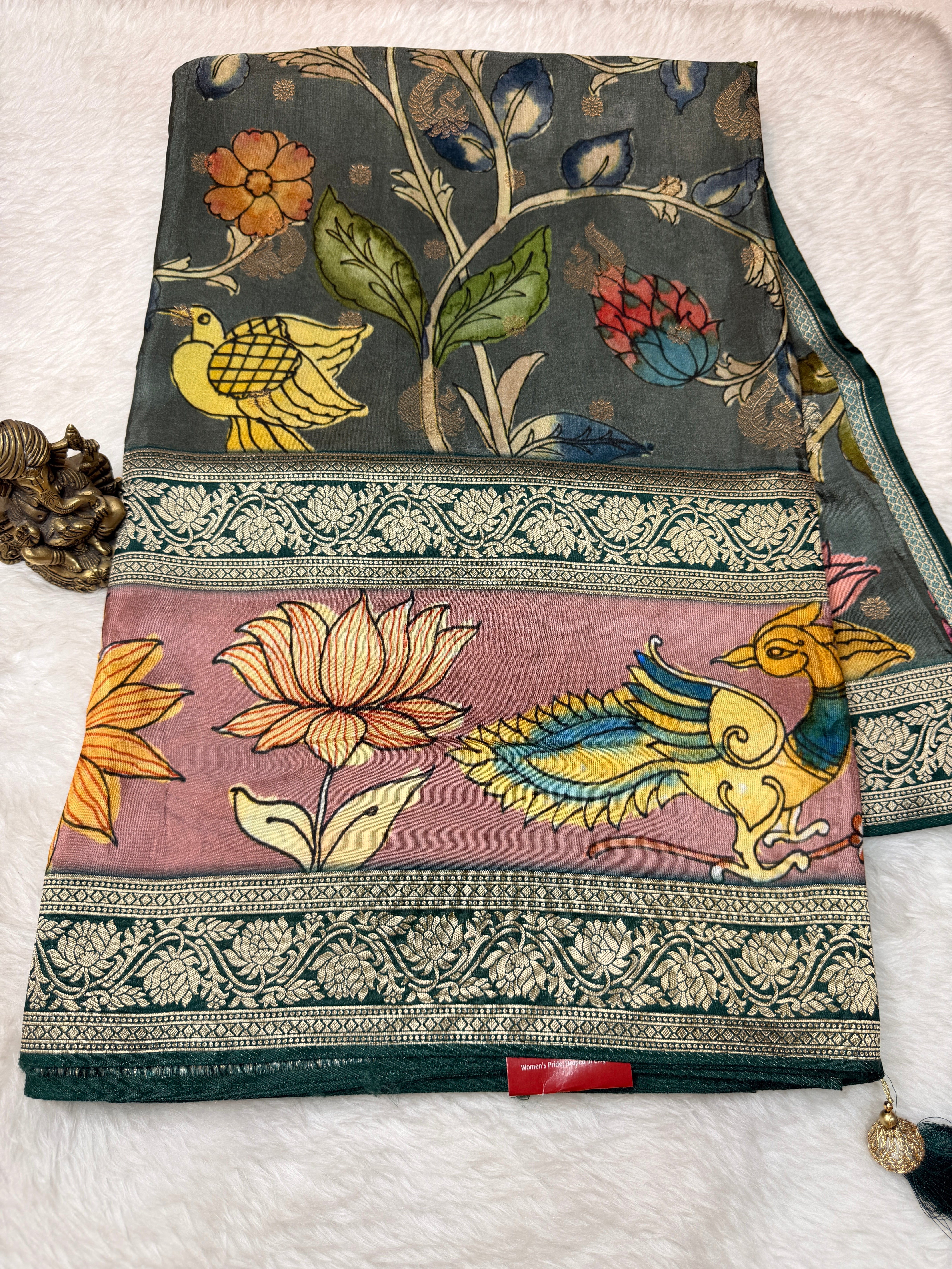 Printed Crepe Silk Grey