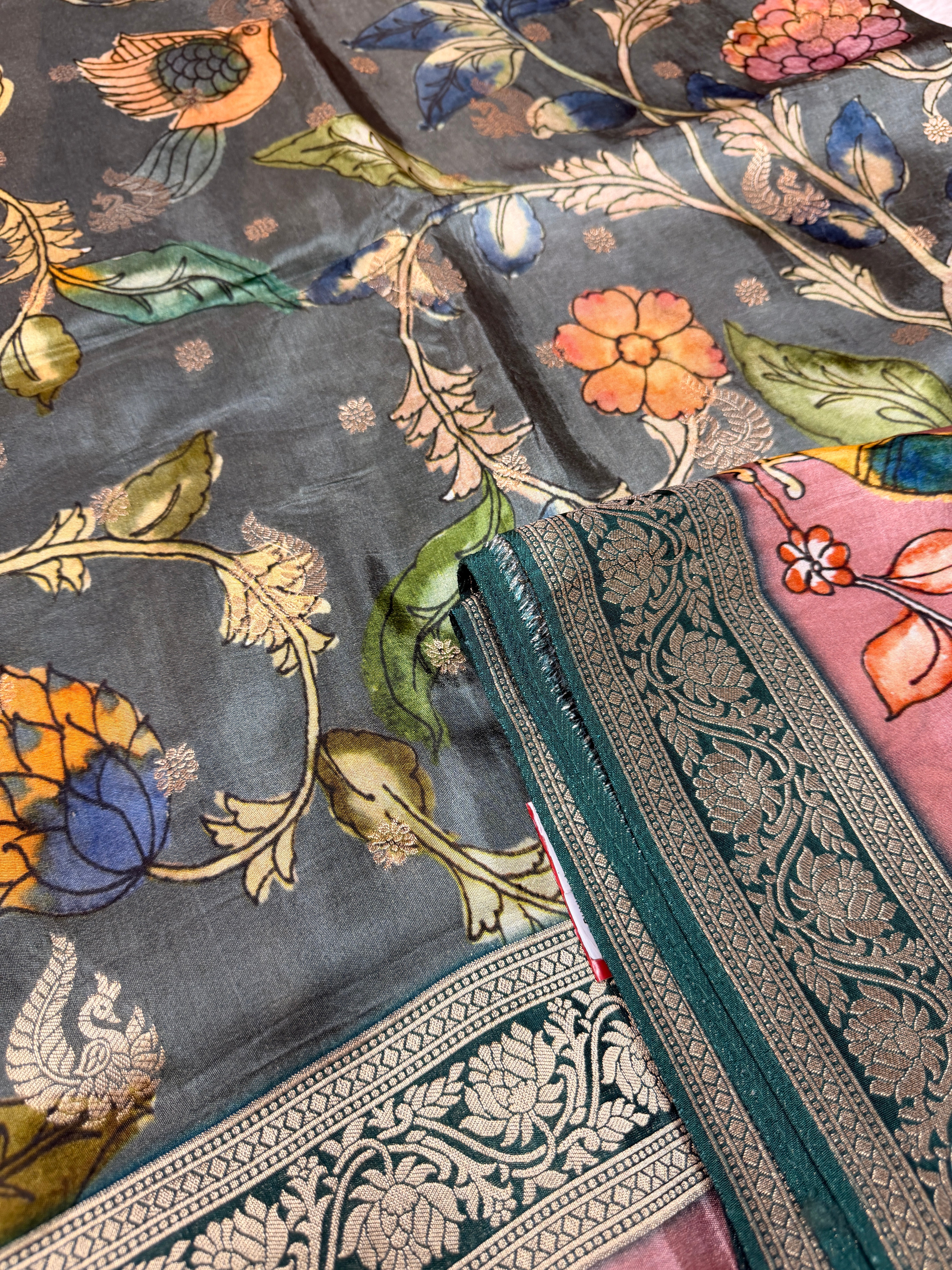 Printed Crepe Silk Grey