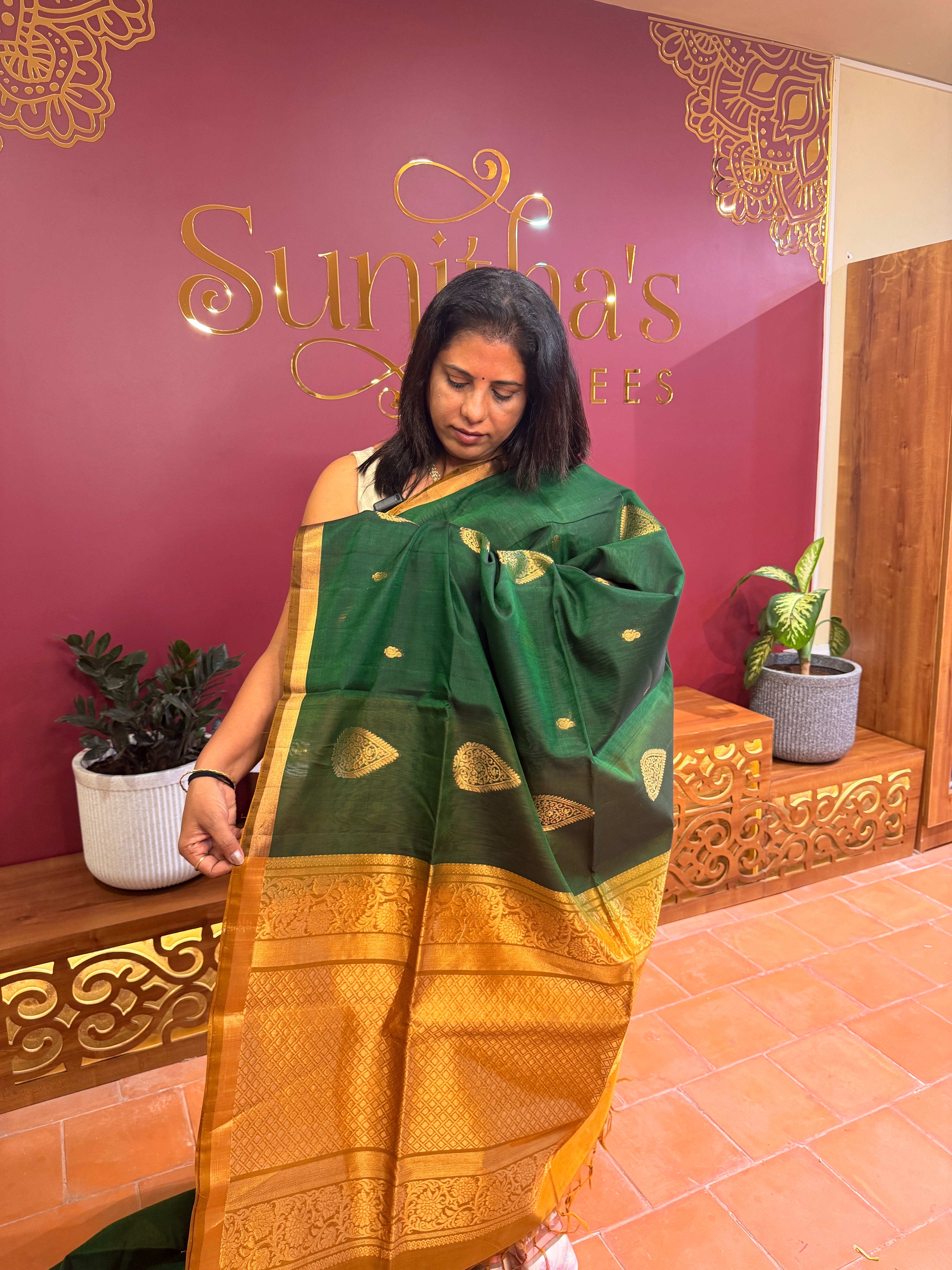 Pure Kanchi Cotton Silk- Green