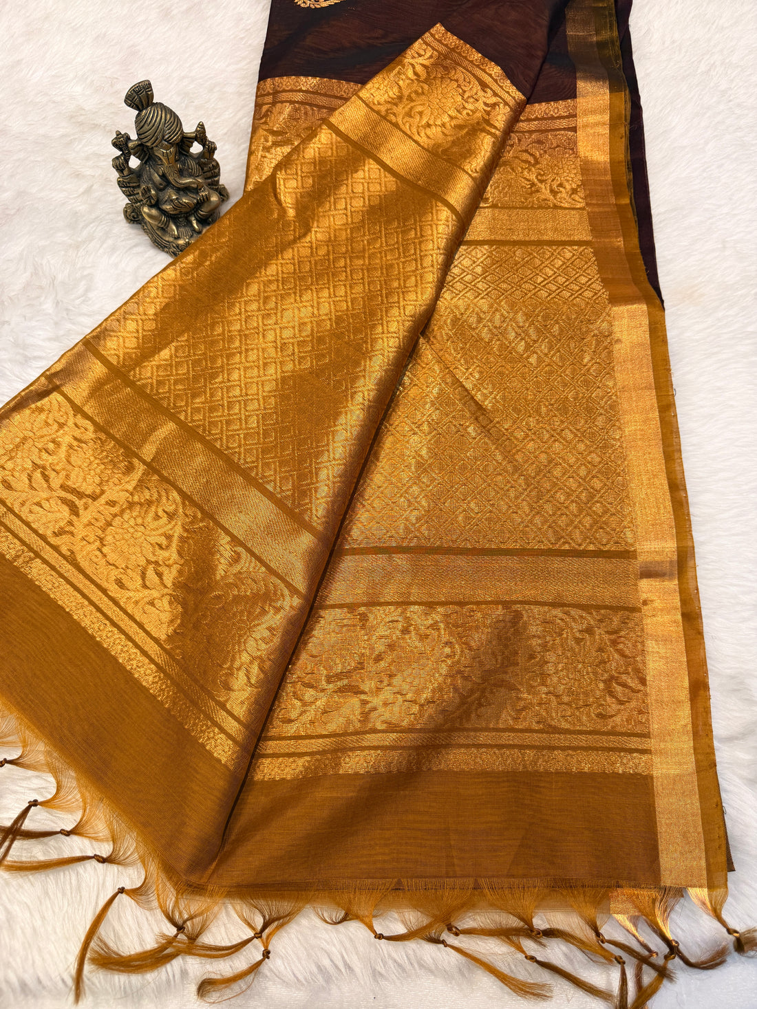 Pure Kanchi Cotton Silk- Maroon