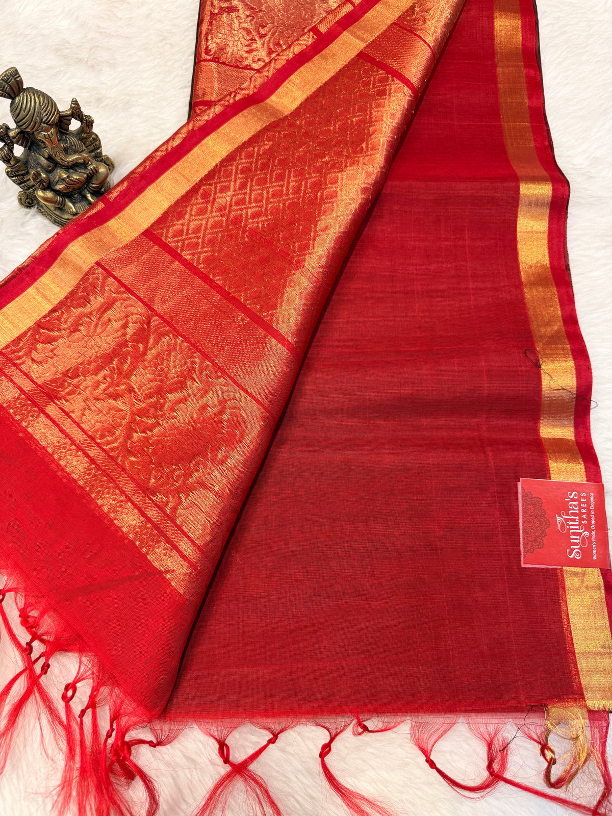 Pure Kanchi Cotton Silk- Brown N Marron