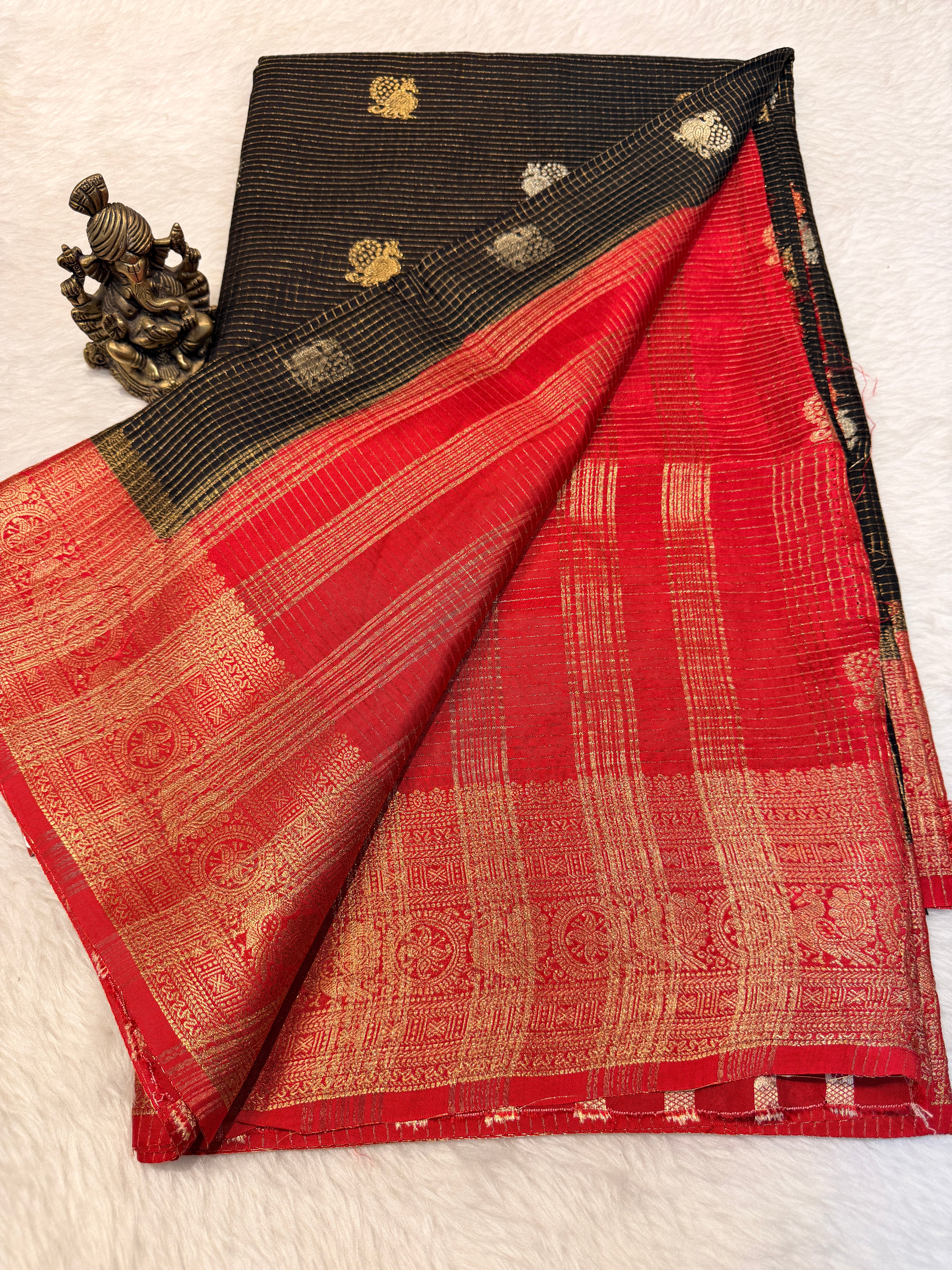 Checks Viscose Silk-Black