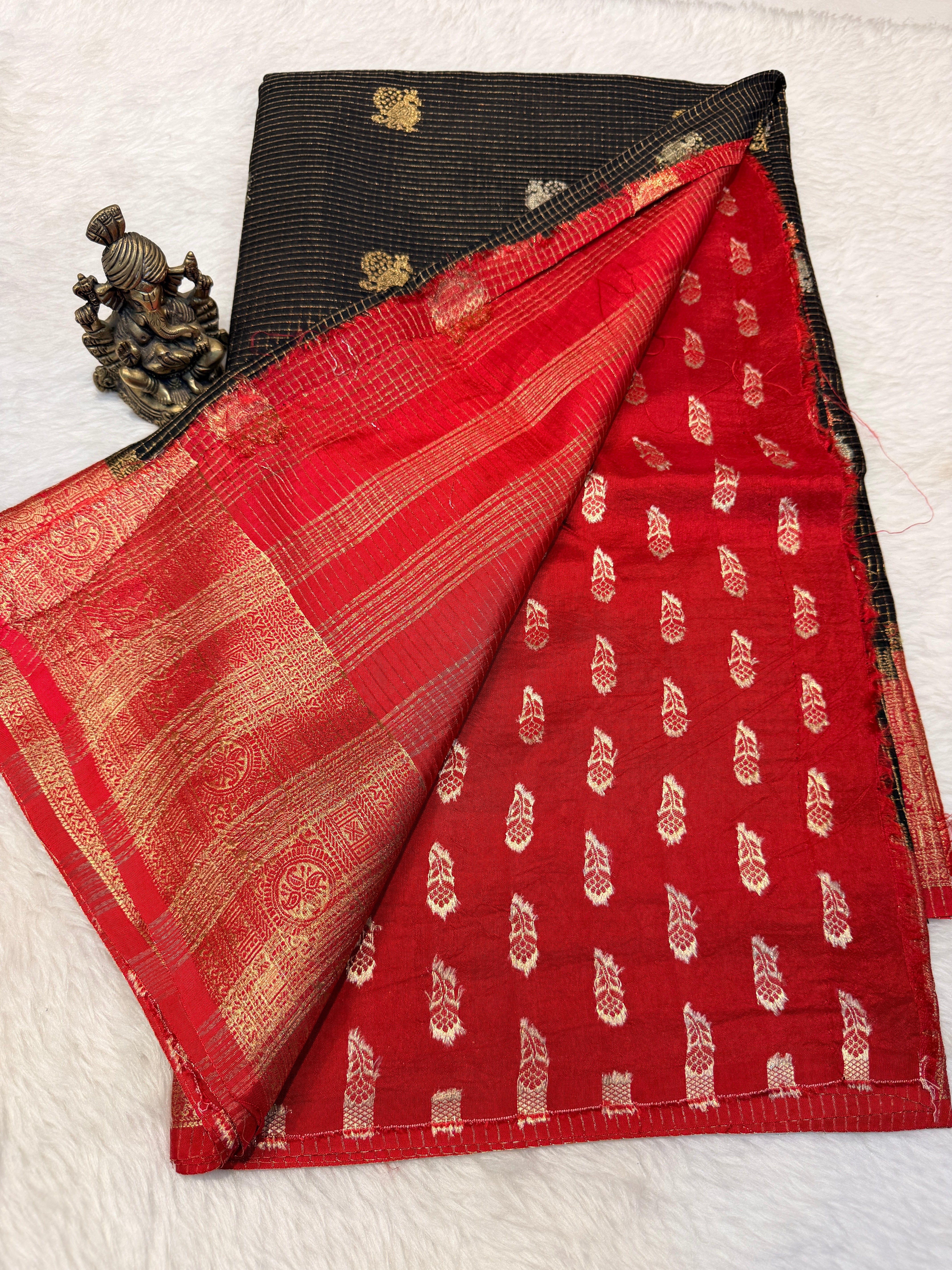 Checks Viscose Silk-Black