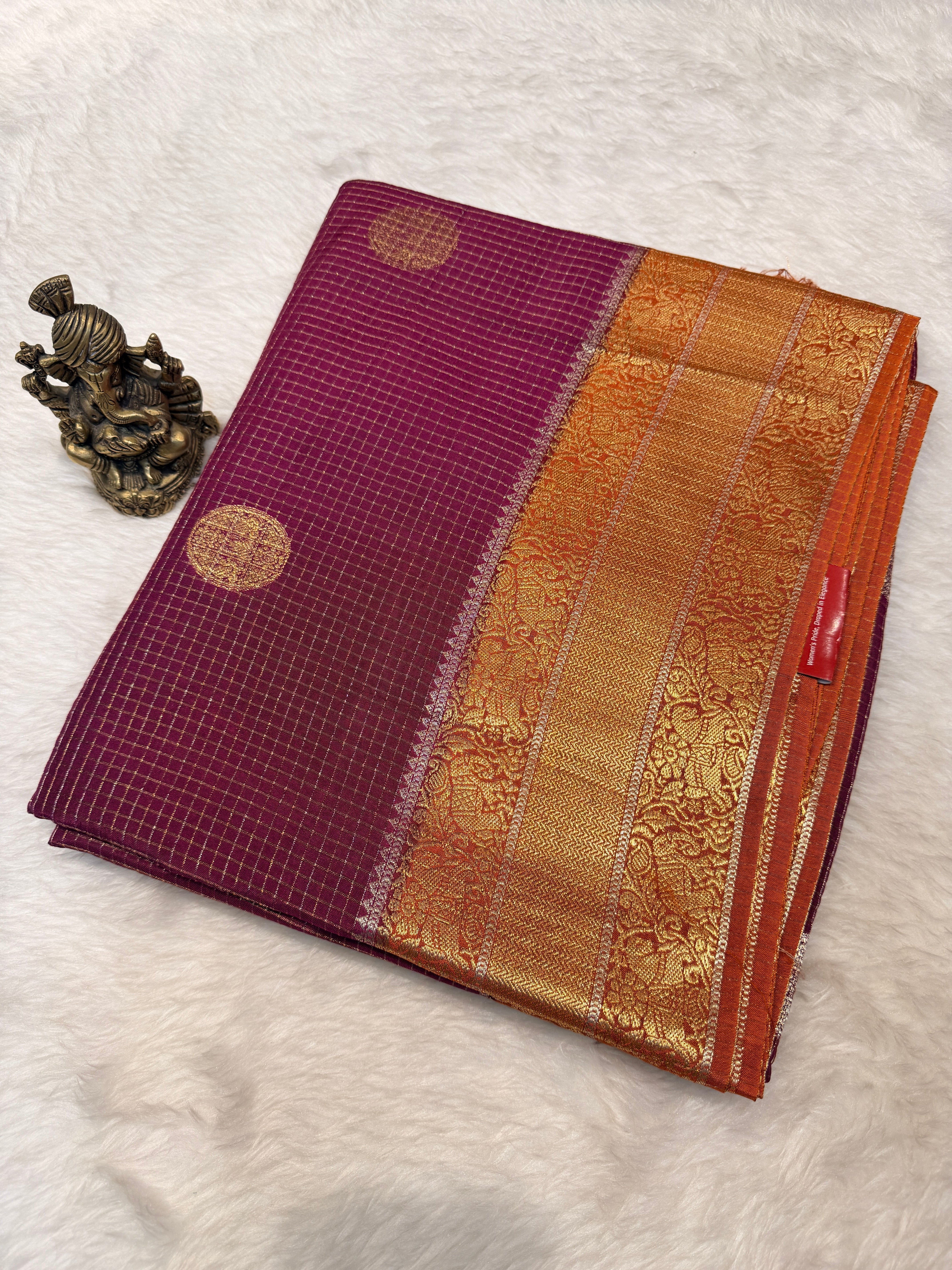 Checks Viscose Silk-Wine