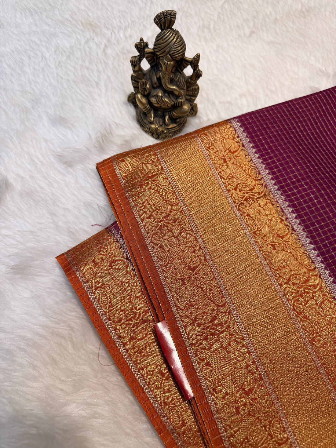 Checks Viscose Silk-Wine