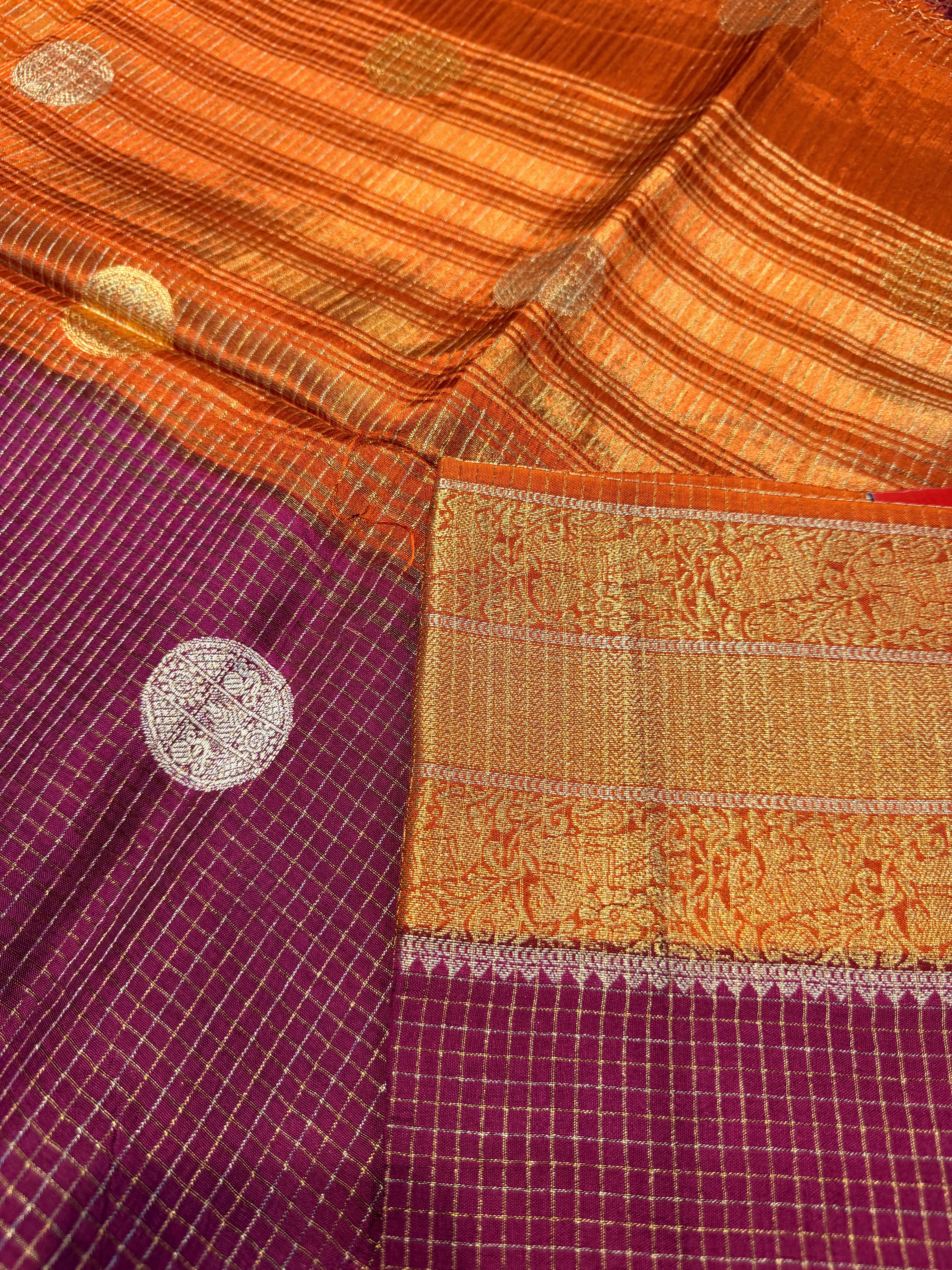 Checks Viscose Silk-Wine
